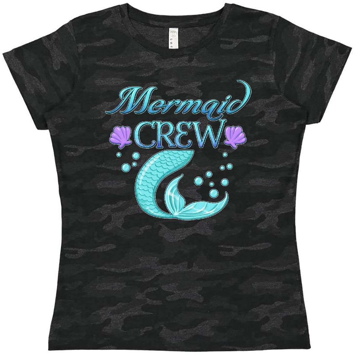 Inktastic Mermaid Crew Women's T-Shirt - Cute Mermaid Graphic Tee for Women - Soft Cotton Casual Shirt - Perfect for Beach Days, Summer Outfits & Gifts