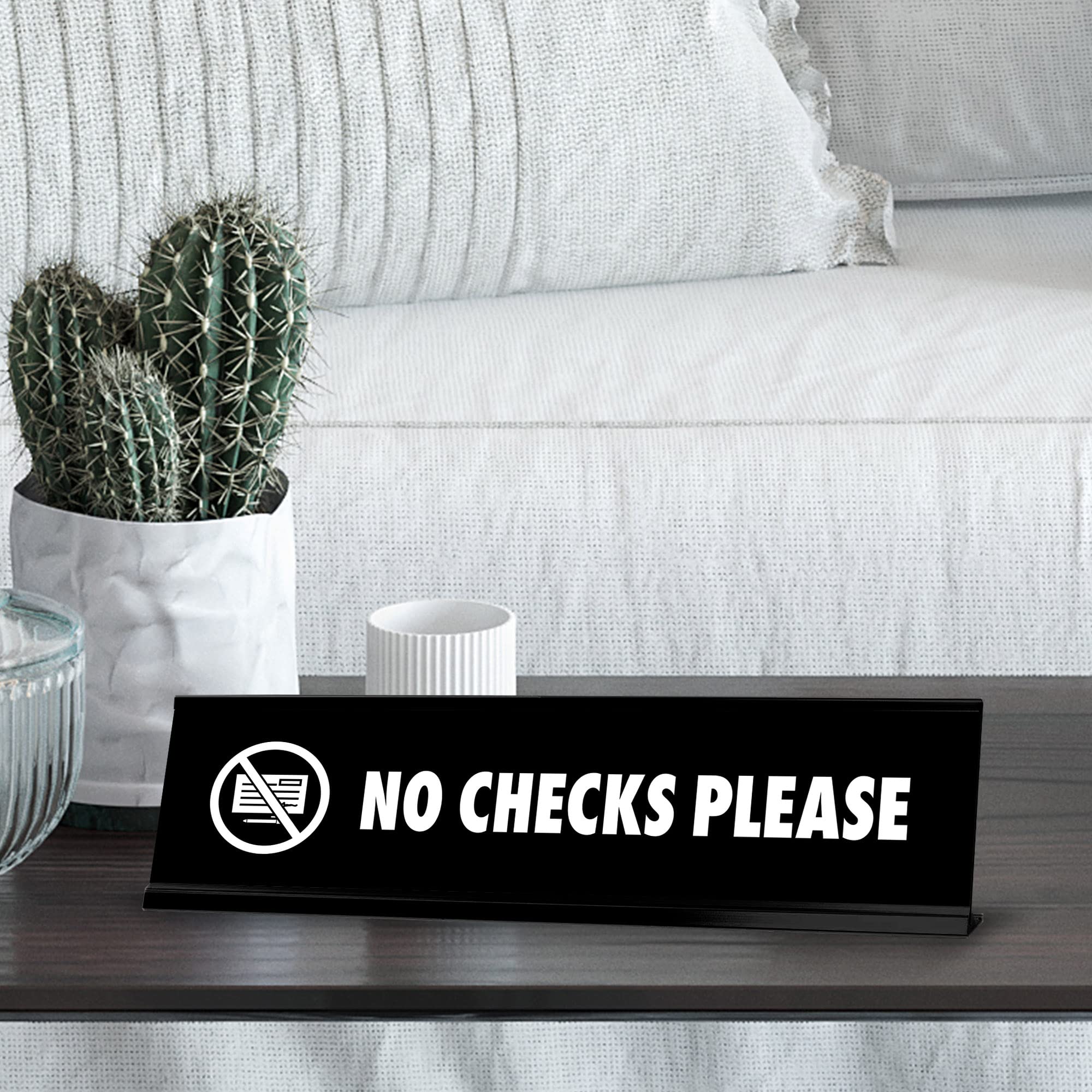 No Checks Please Sign - 2x8