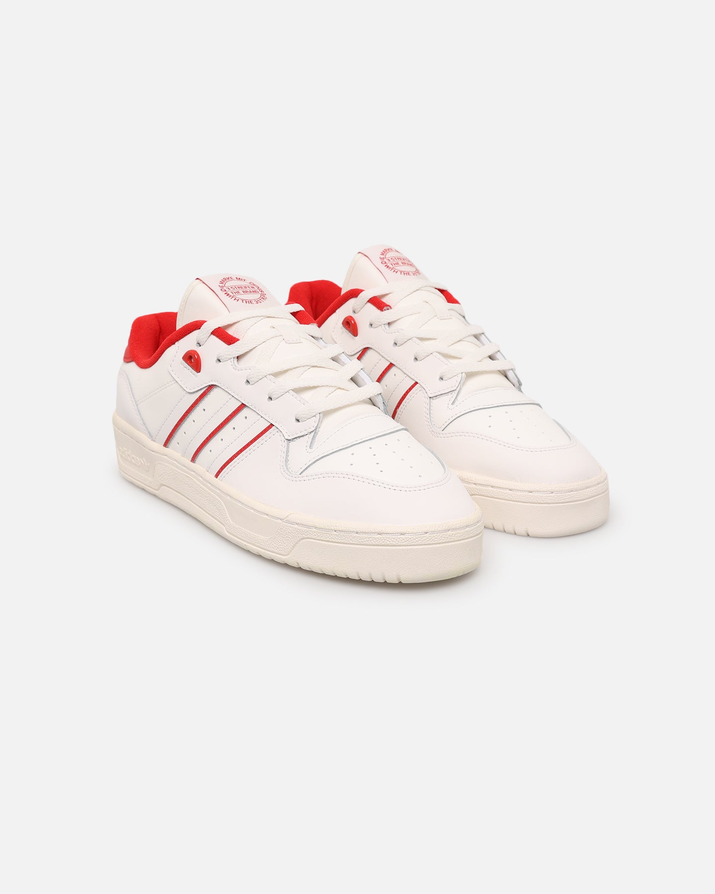Adidas Rivalry Low Sneakers - Cloud White & Better Scarlet | Men's Casual Shoes for Running, Gym & Streetwear Fashion