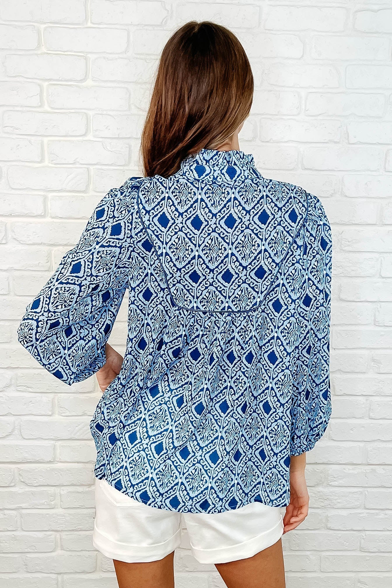 Floral Babydoll Blouse with Heart Design - Romantic Feminine Top for Date Night & Spring Outfits
