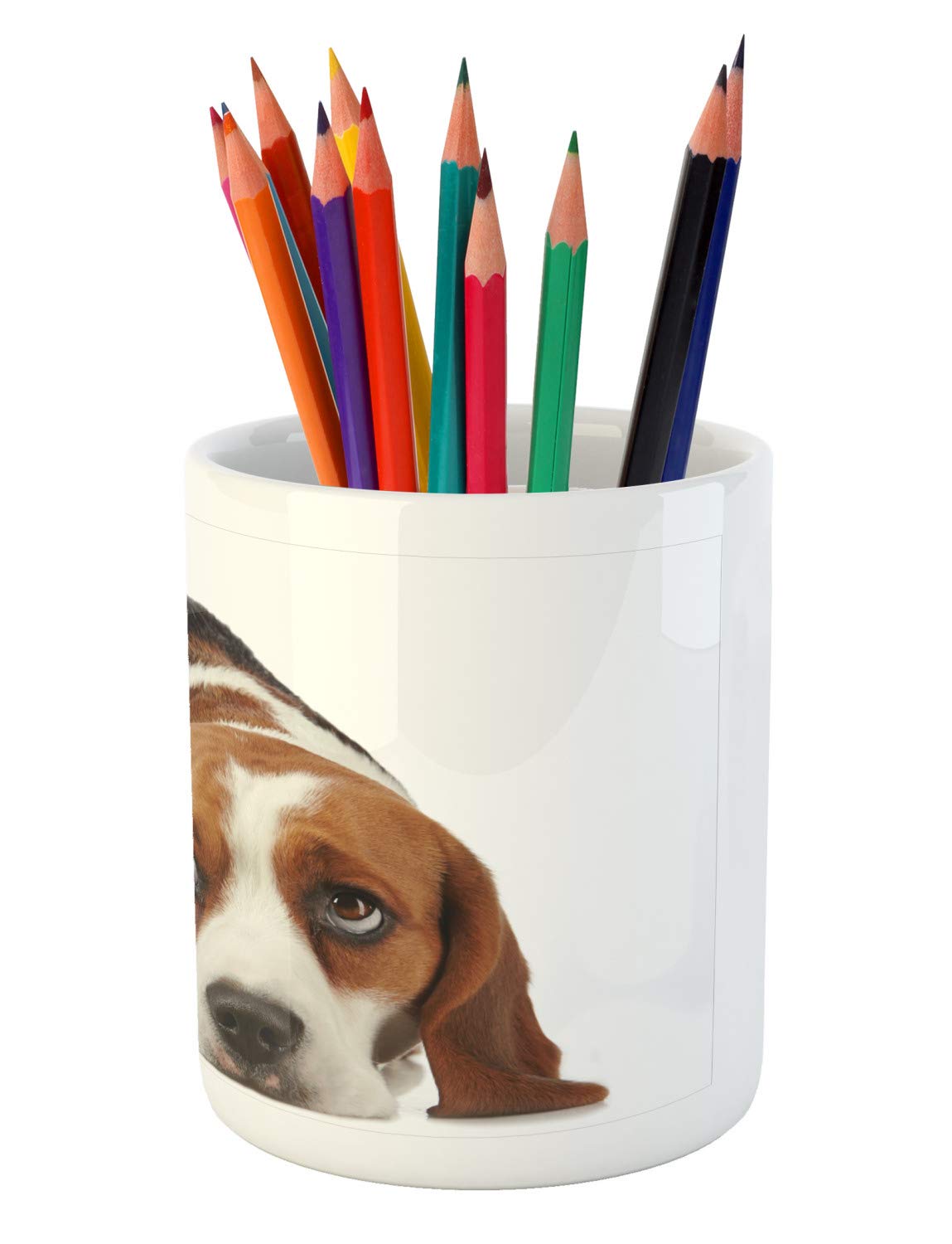 Ceramic Beagle Dog Pencil Holder - 3.6