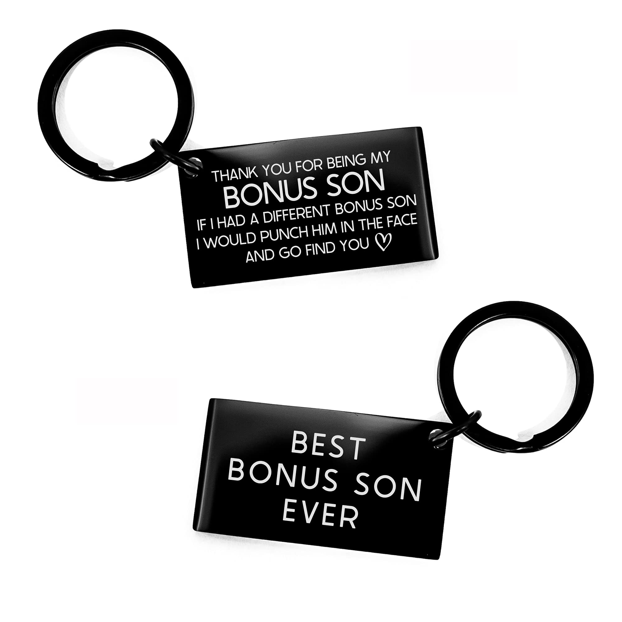 Funny Bonus Son Keychain Gift - Engraved Present for Birthday, Christmas & Graduation - Perfect for Godson Appreciation