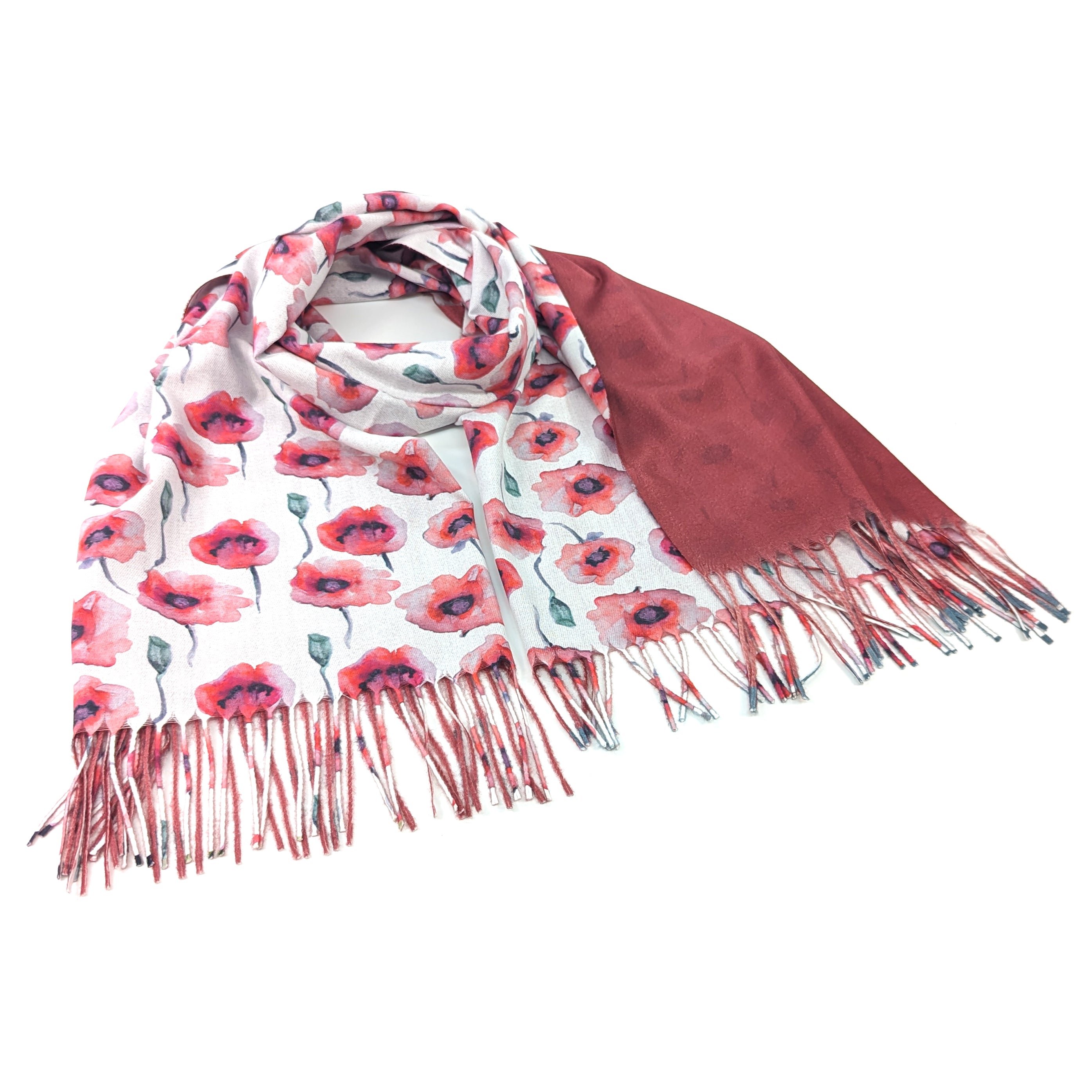 Exclusive Poppy Field Pashmina Style Scarf - 70x180cm Soft Cashmere-Like Wrap for Women | Perfect for Fall Fashion, Office Wear & Evening Outfits