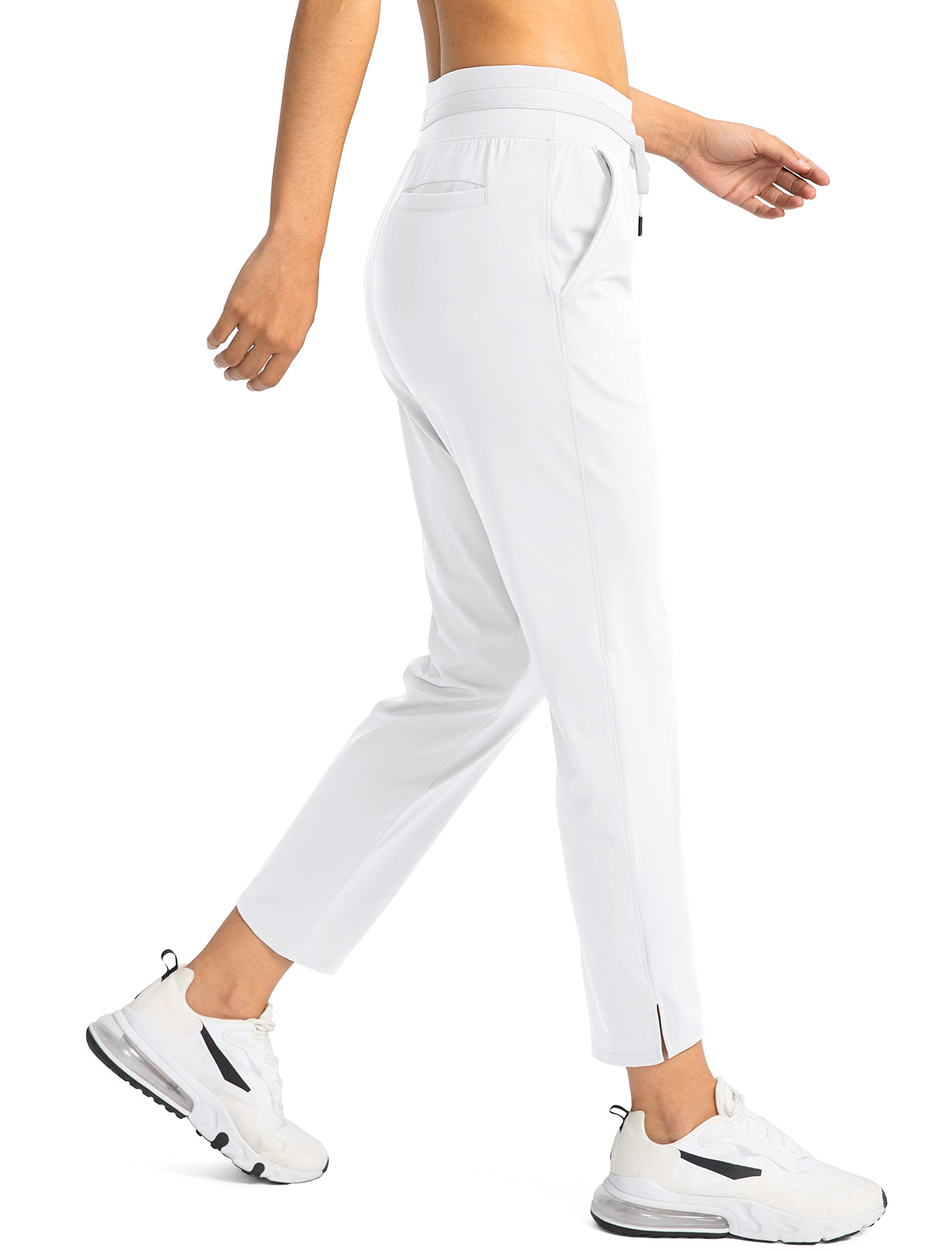 Soothfeel Women's High Waisted Sweatpants - 7/8 Length Stretch Pants with 4 Pockets for Travel, Golf, Work & Athletic Wear | Comfortable Casual Pants for Everyday Use & Outdoor Activities
