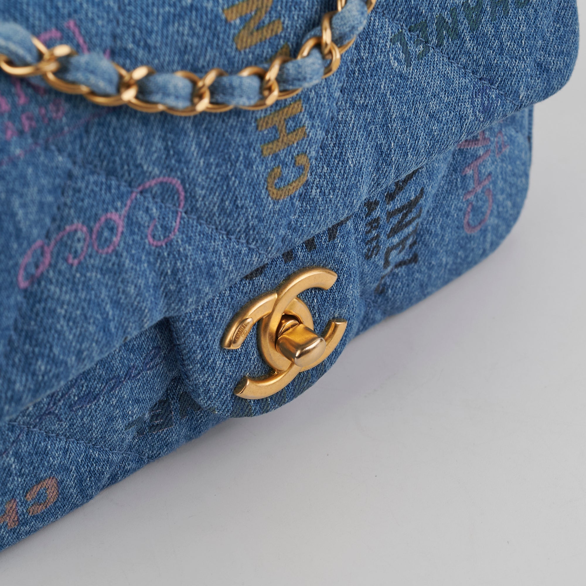 Chanel 22P Mini Rectangle Denim Flap Bag - Luxury Designer Crossbody Purse for Women | Perfect for Date Night, Shopping & Travel Accessories