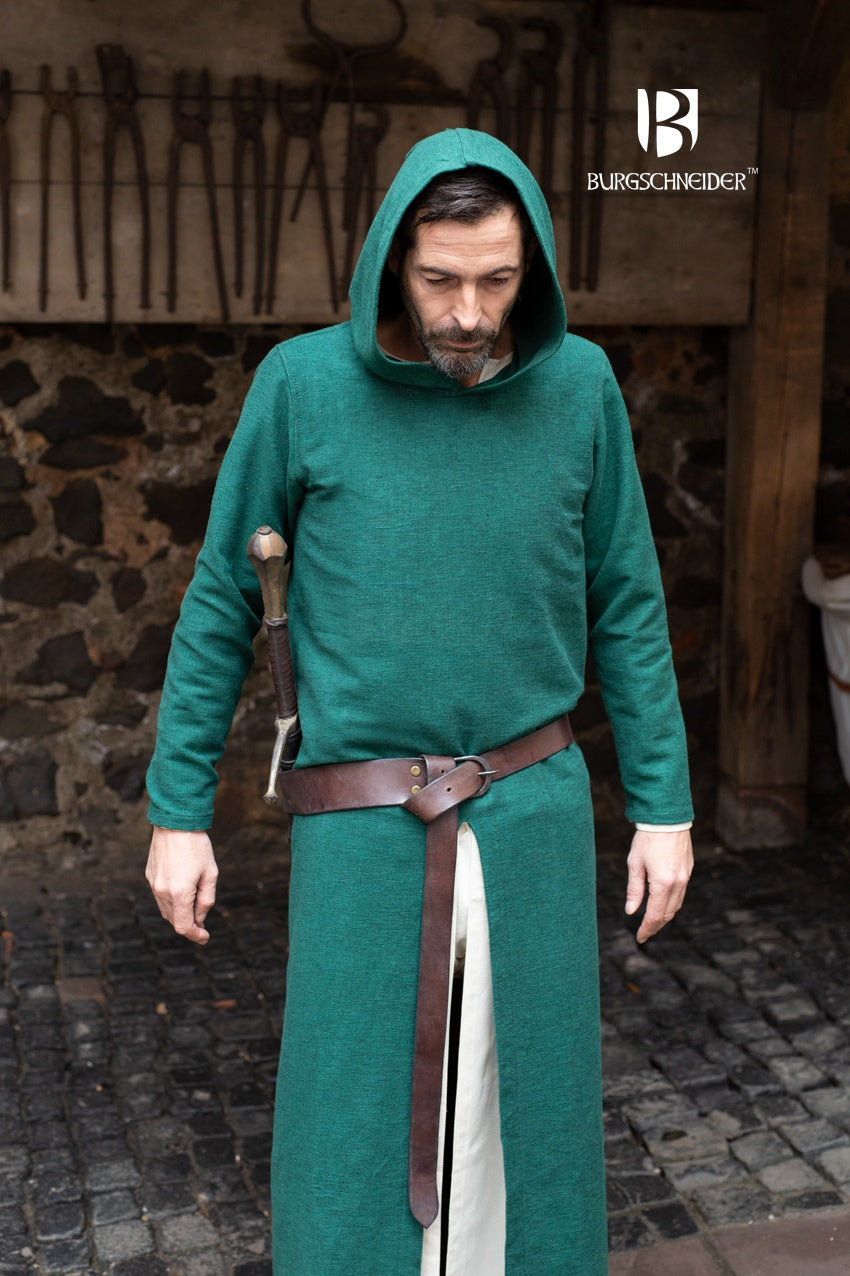 Stylish Hooded Long Tunic Dress in Renaud Green - Perfect for Casual Outings, Layering & Boho Fashion
