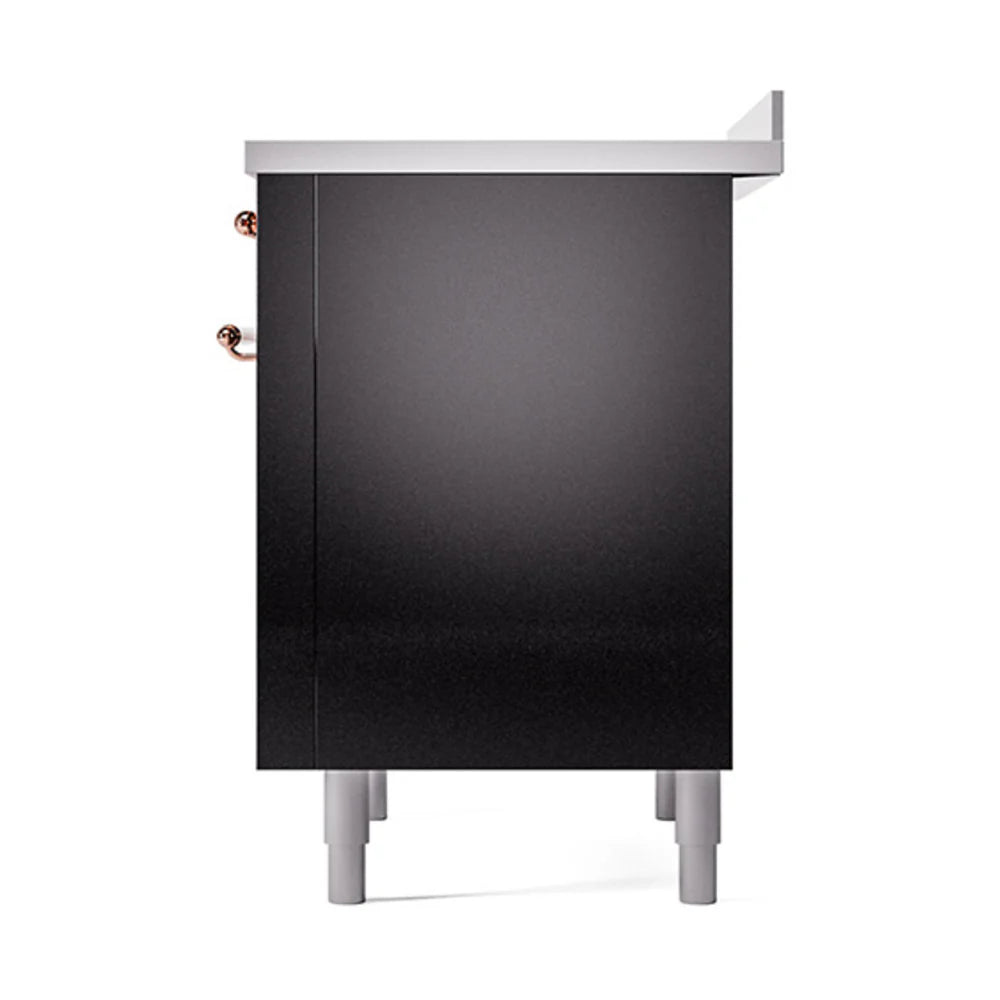 ILVE 36Nostalgie II Freestanding Induction Range - 36 Inch Glossy Black Electric Cooktop with 4 Burners | Professional Kitchen Appliance for Home Chefs | Perfect for Modern Kitchens & Open Concept Living Spaces