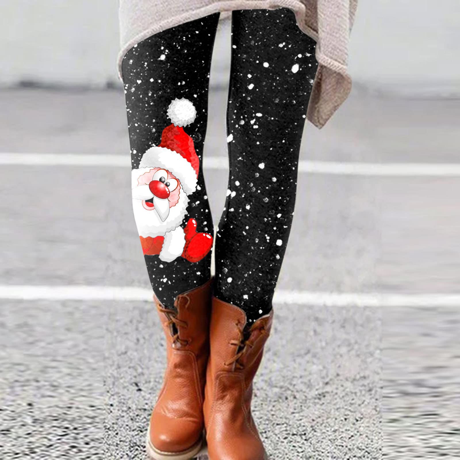 Women's Christmas & Halloween Leggings - Pumpkin Print Yoga Pants for Party & Workout