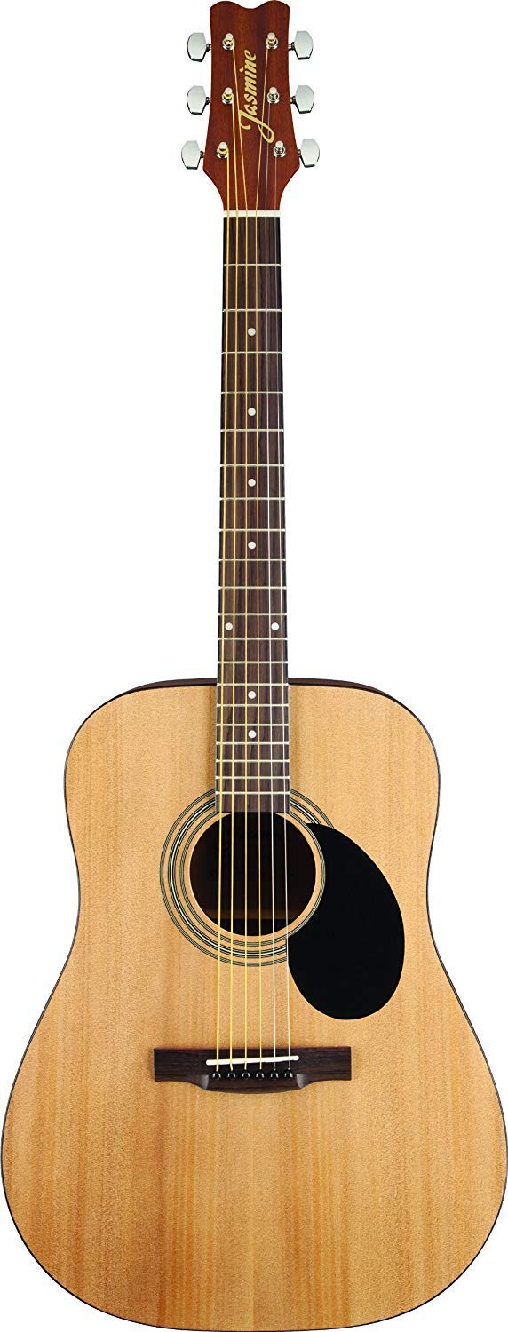 **S35 Acoustic Guitar Bundle - Natural Finish with Hard Case, Strings, Tuner, Strap, Picks, Instructional Book, DVD & Polishing Cloth | Perfect for Beginners, Campfires & Home Practice**
