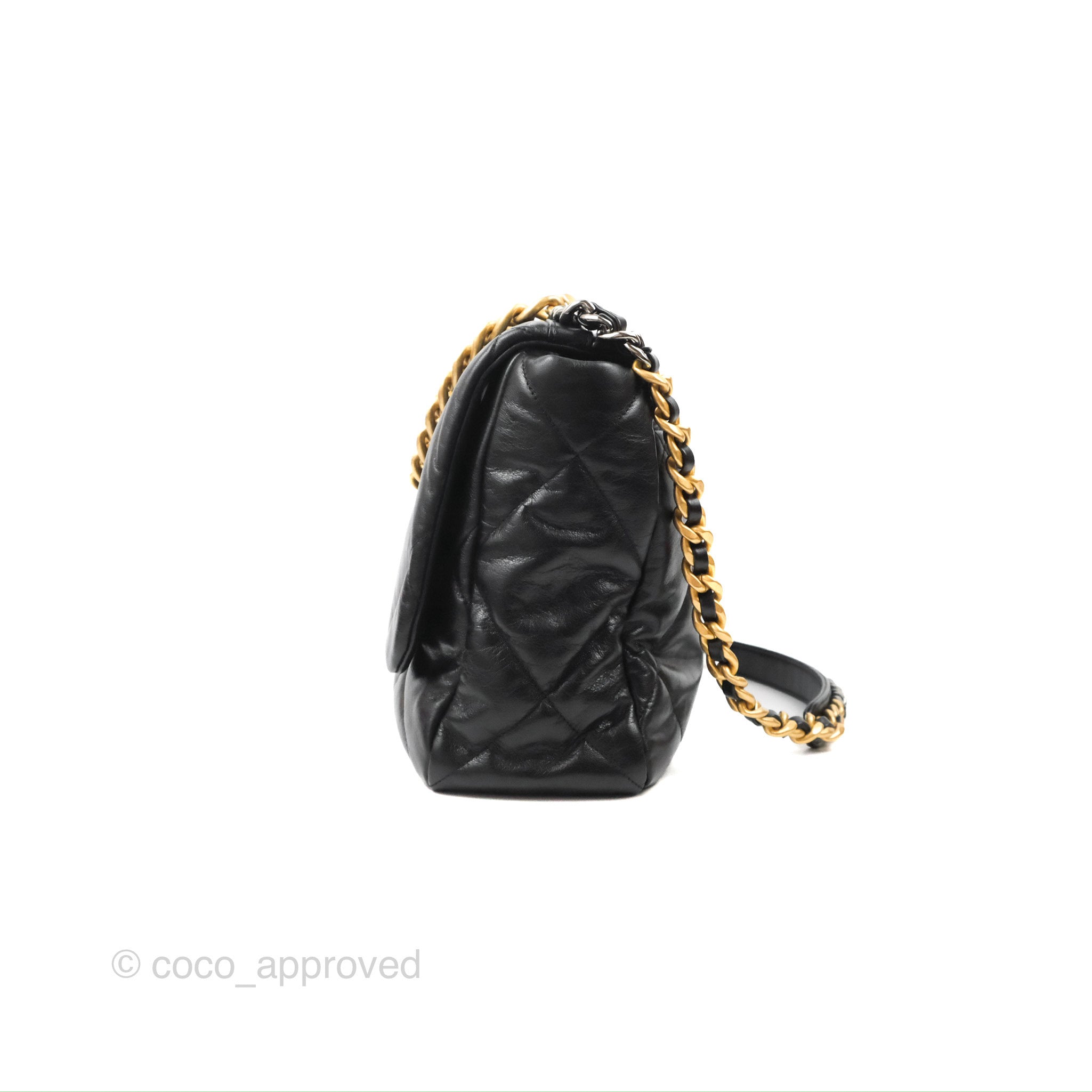 Chanel 19 Maxi Flap Bag Black Goatskin Leather with Mixed Metal Hardware - Luxury Designer Handbag for Women, Perfect for Evening Events & Special Occasions