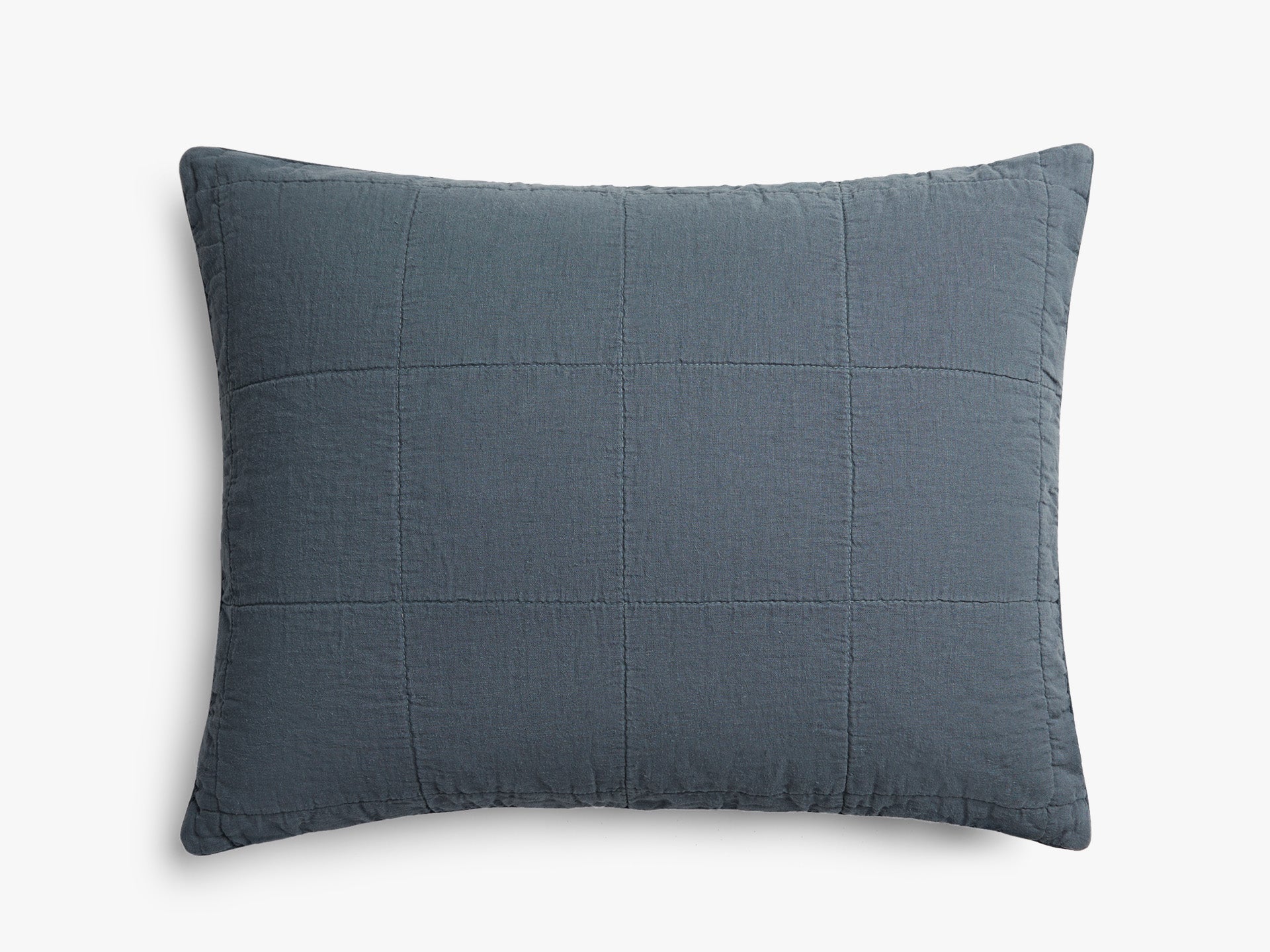 Linen Box Quilted Sham Set (Dusk) - Premium Bedding Pillow Covers for Queen Size - Soft & Breathable Linen Fabric - Perfect for Bedroom Decor, Guest Room, and Luxury Hotels
