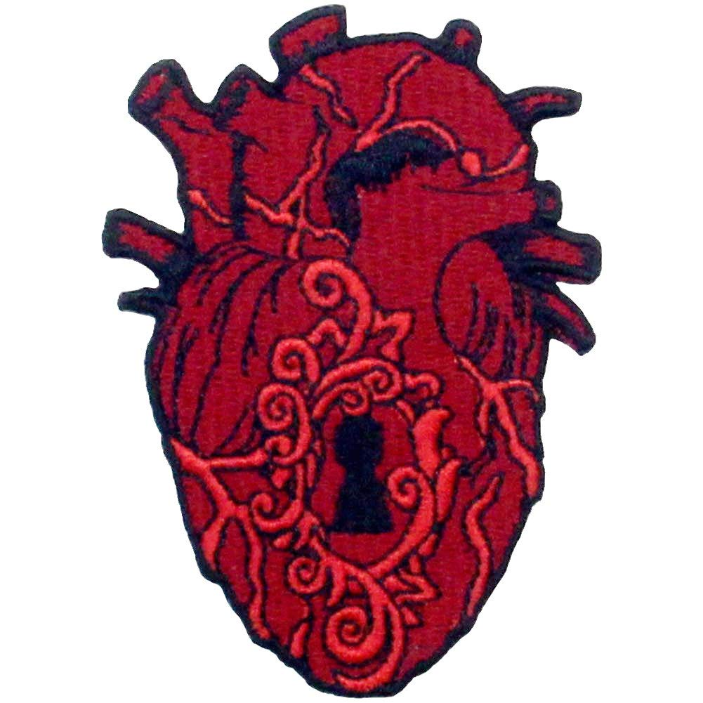 Heart Embroidered Patch - Iron On or Sew On Applique Badge for Jackets, Bags & DIY Crafts | The Key to My Heart Design