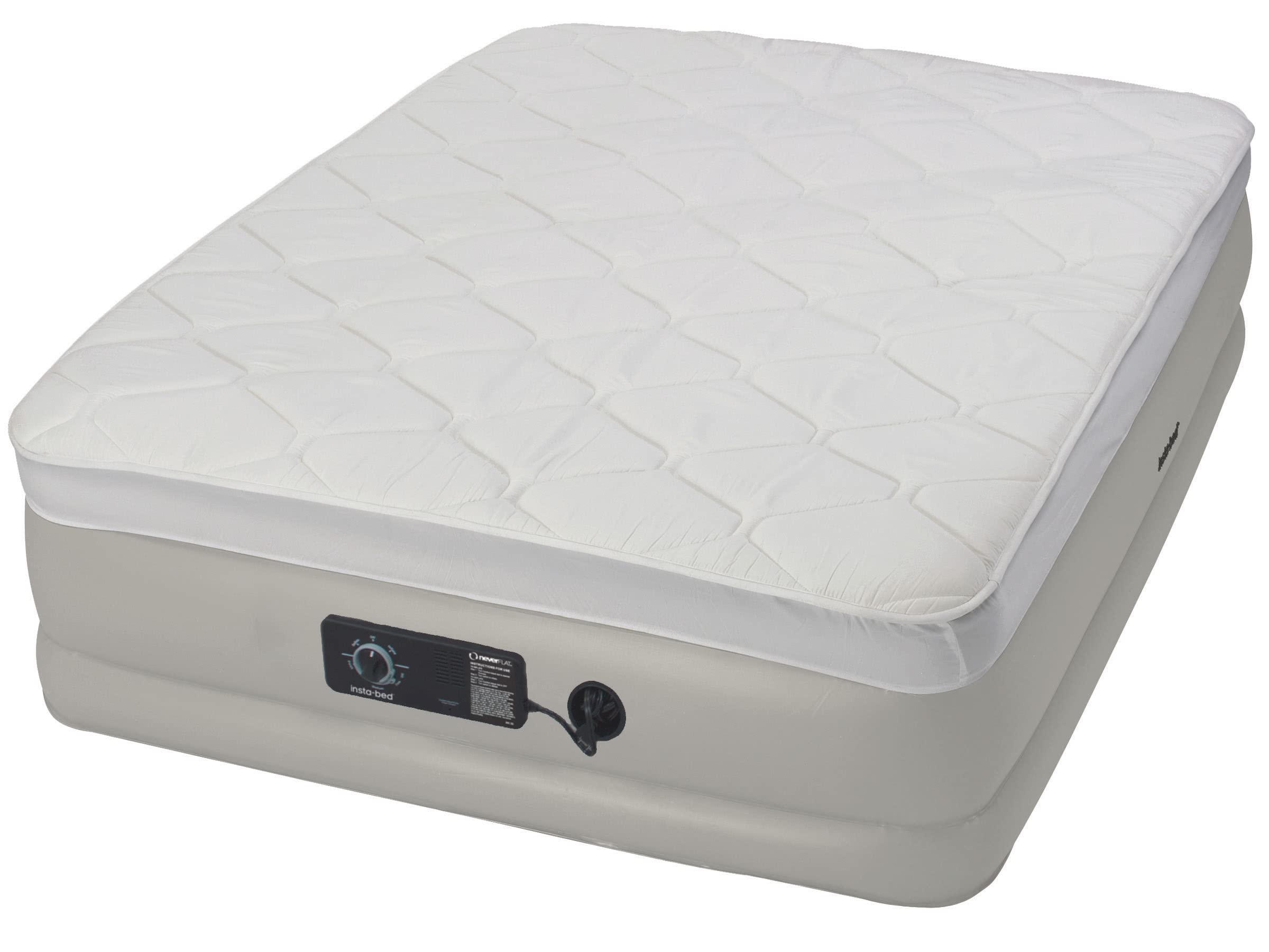 Insta-Bed Raised Air Mattress with Never Flat Pump - Portable Inflatable Guest Bed for Camping, Travel & Home Use