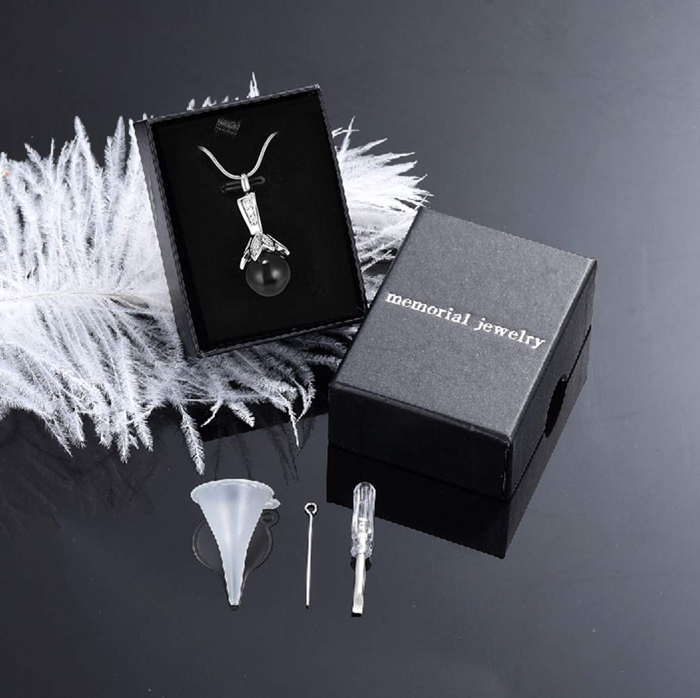 Eternal Pearl Cremation Necklace for Women - Memorial Jewelry Ashes Holder Keepsake - Perfect for Honoring Loved Ones at Funerals, Memorials & Special Occasions