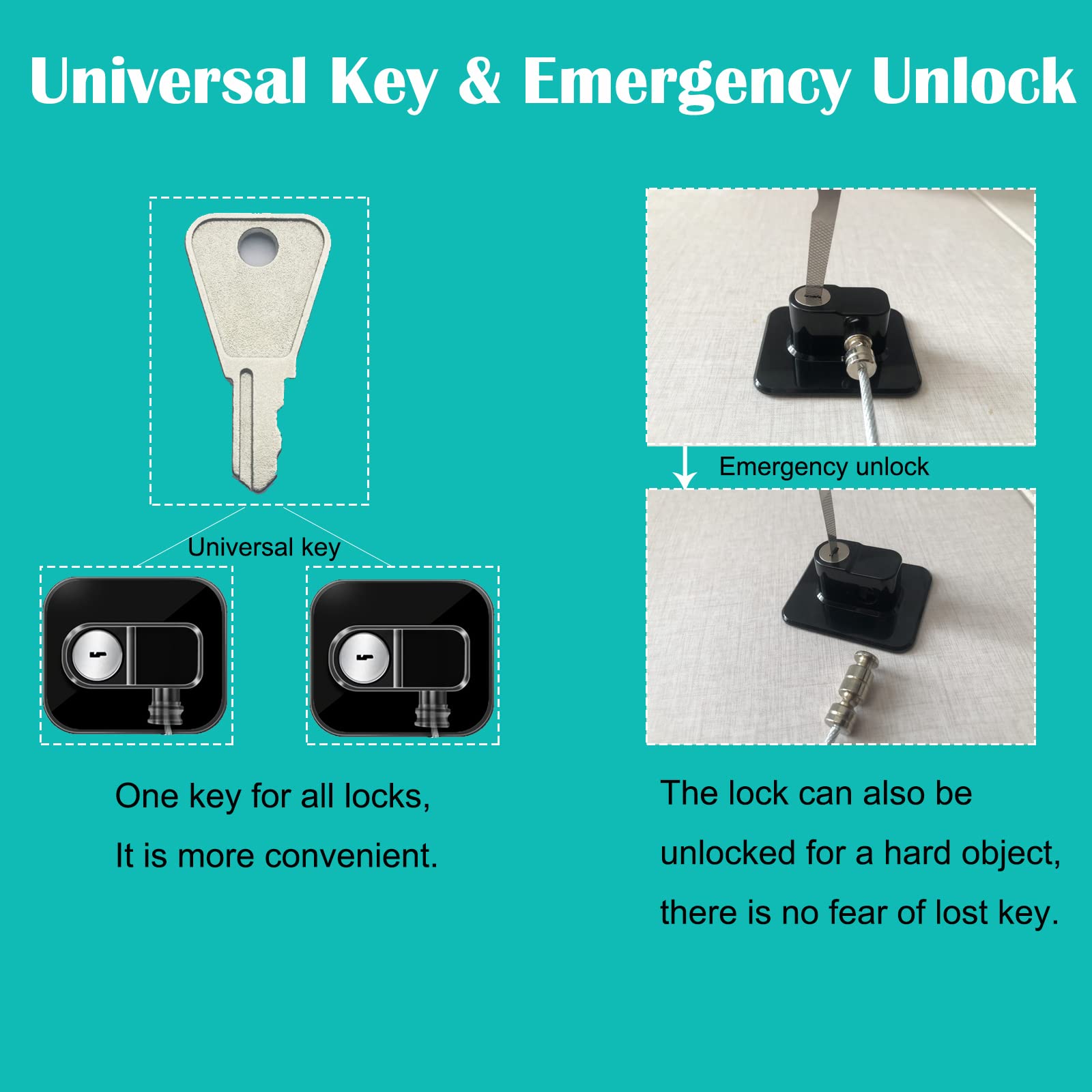 2 Pack Child Safety Fridge Lock with Keys - Black Adhesive Refrigerator, Cabinet, Drawer, Oven & Toilet Locks for Baby Proofing - Perfect for Kitchens, Bathrooms & Nursery Childproofing