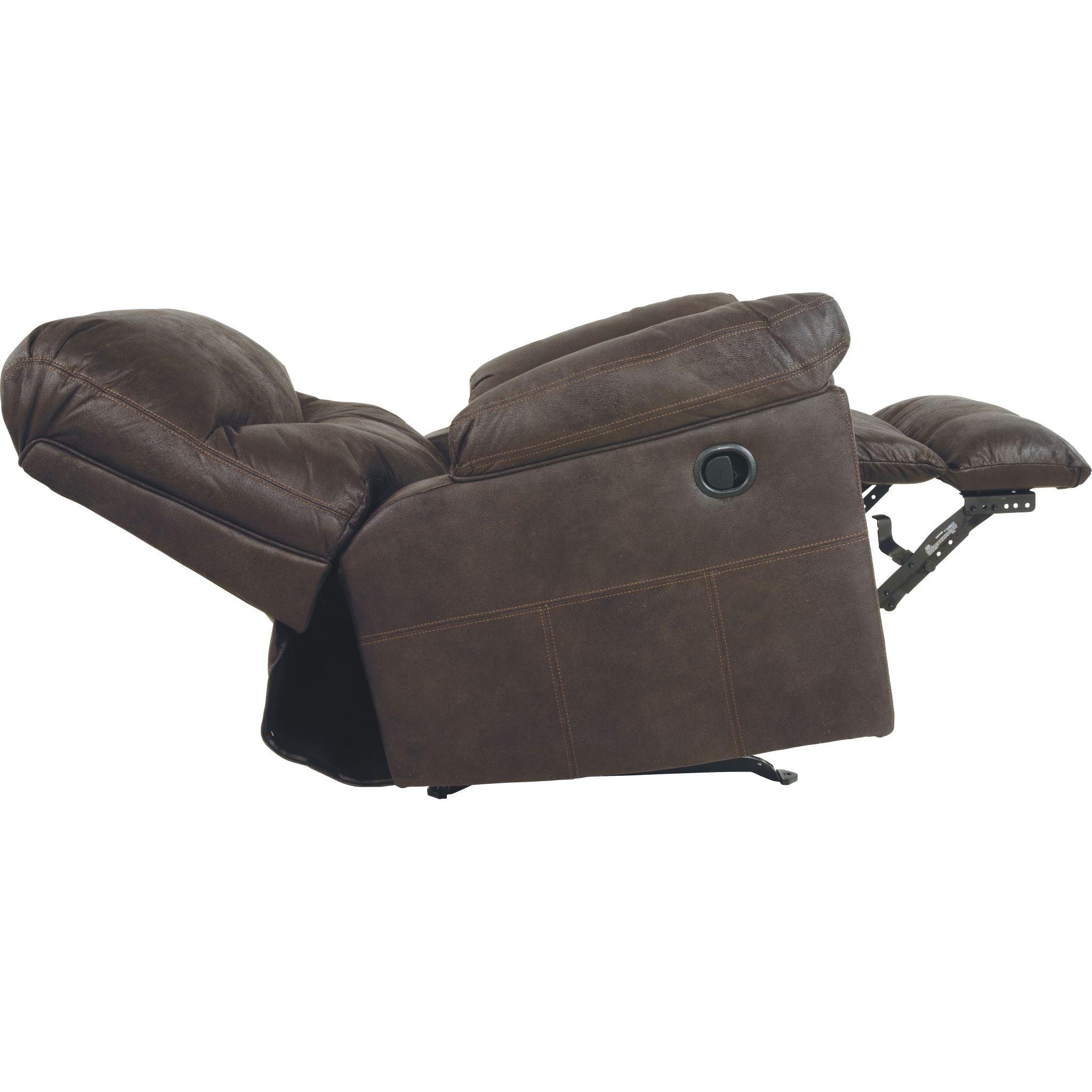 Boxberg Rocker Recliner Chair - Teak Wood Rocking Recliner with Padded Cushions - Perfect for Living Room, Nursery, or Patio Relaxation