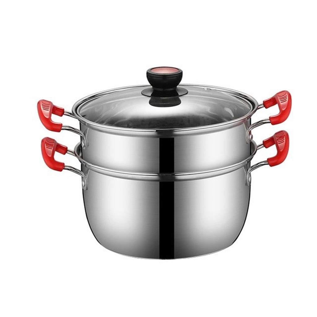 SHUUY Stainless Steel Multi-Purpose Cookware Set with Steamer - 3-Piece Soup Pot, Steamer Basket & Non-Stick Pan for Healthy Cooking | Perfect for Boiling, Steaming & Frying | Ideal for Home Kitchens & Meal Prep