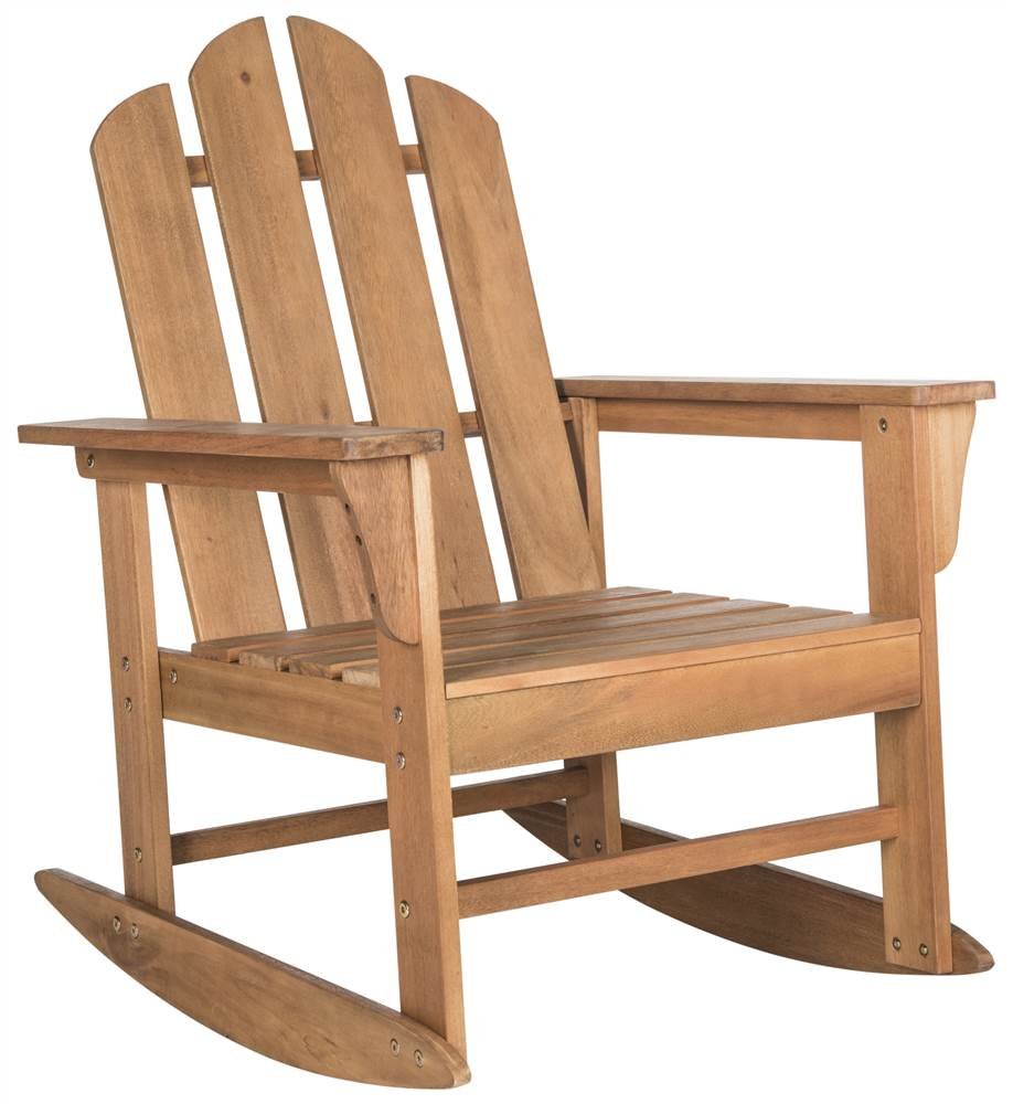 SAFAVIEH Outdoor Collection Moreno Teak Brown Rocking Chair - Patio, Garden & Porch Relaxation Furniture