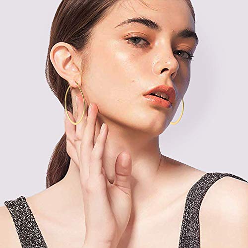 3 Pairs Geometric Hoop Earrings for Women - Hypoallergenic Stainless Steel Earrings Set in Gold, Silver, Black & Rose Gold - Perfect for Parties, Work & Everyday Wear