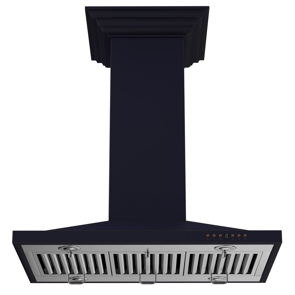 ZLINE Designer Series Oil Rubbed Bronze Island Mount Range Hood 8GL2Bi - Premium Kitchen Ventilation for Modern Homes & Restaurant Style Cooking