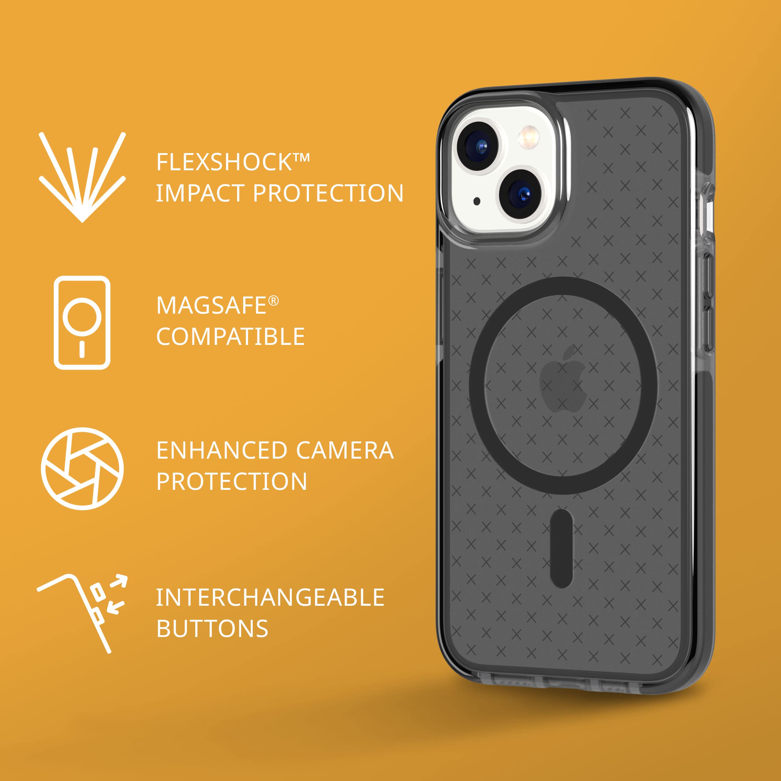 Tech21 Evo Check iPhone 14 Case - MagSafe Compatible, Shockproof & Slim Protective Cover with 16ft Drop Protection | Perfect for Outdoor Activities, Work & Travel