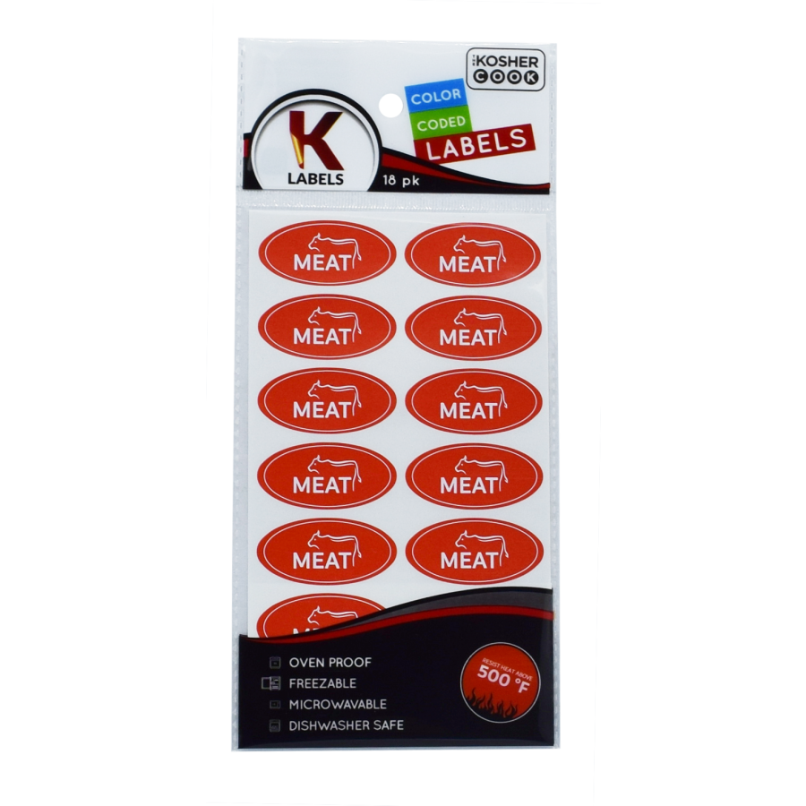 18 Kosher Labels in English (Red) - Perfect for Food Packaging, Catering & Restaurant Compliance
