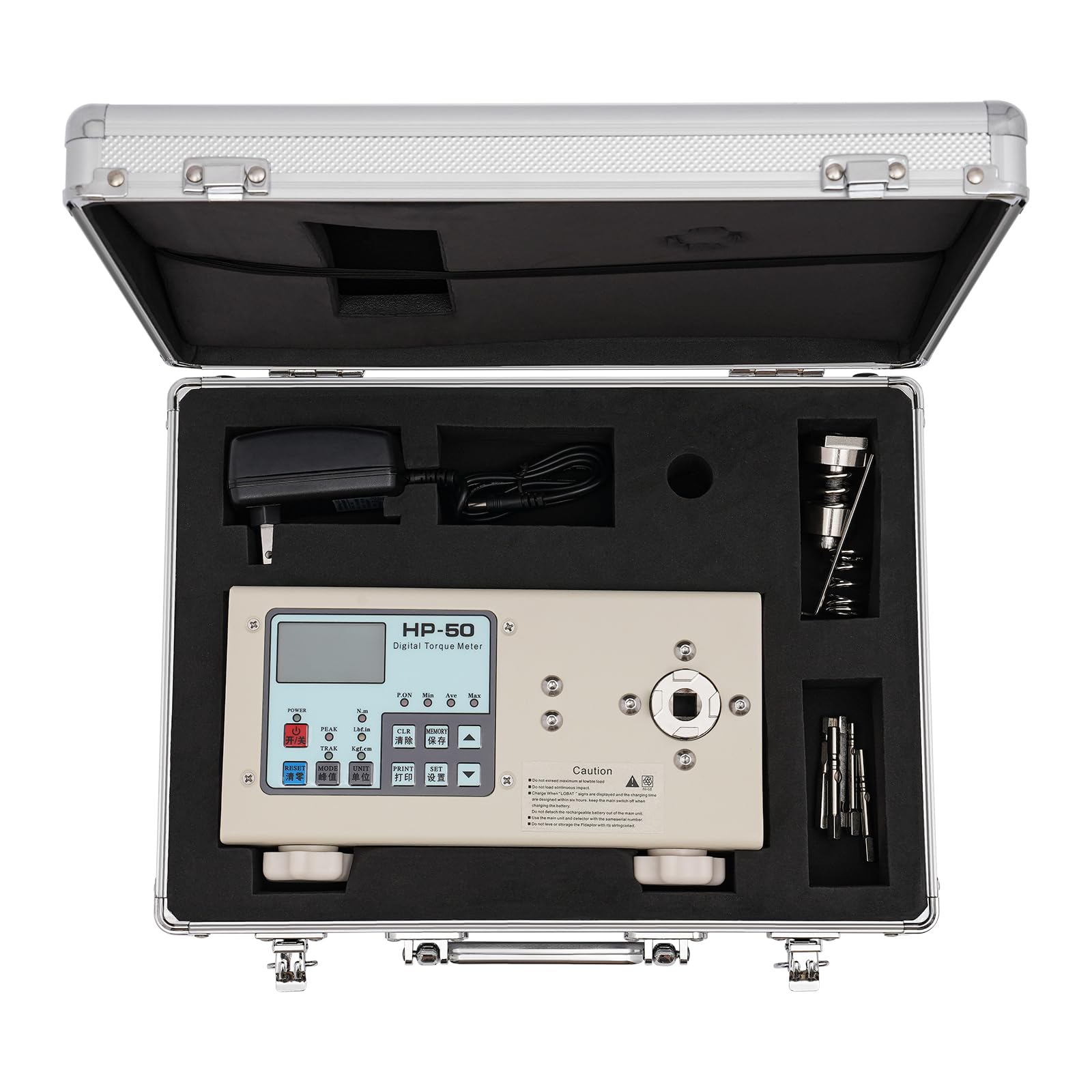 HP-50 Digital Torque Meter - Portable Torque Wrench Tester with Carry Case | Precision Torque Gauge for Screwdrivers & Wrenches | AC100-240V | Ideal for Automotive, Industrial & DIY Applications