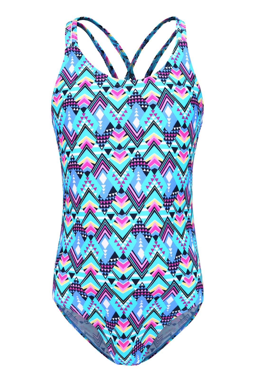 Girls' Striped Rainbow One Piece Swimsuits | Cute Bathing Suits for Kids | Perfect for Beach, Pool & Summer Vacations