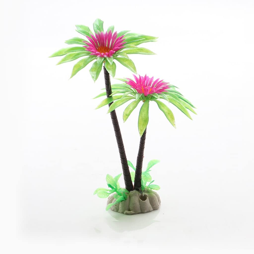 Vivid Plastic Aquatic Plants for Fish Tank - 15cm Artificial Aquarium Plants, Simulation Coconut Tree Decor (Color A) - Perfect for Freshwater & Saltwater Aquariums, Terrariums, and Home Decor