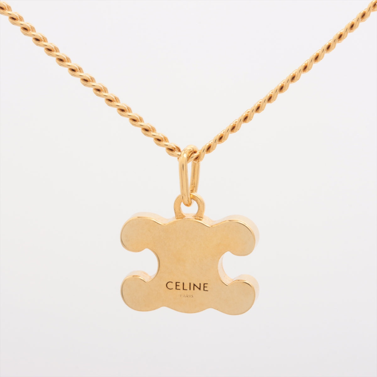 Celine Triomphe Logo Gold Rhinestone Necklace - Elegant Costume Jewelry for Women | Perfect for Parties, Weddings & Evening Events