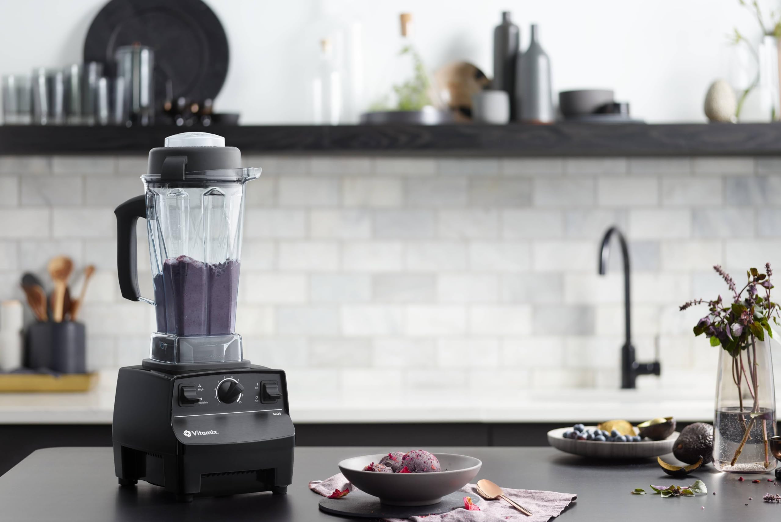 Vitamix 5200 Professional-Grade Blender with 64 oz Container - Self-Cleaning, Black - Perfect for Smoothies, Soups, Nut Butters & Home Kitchen Use