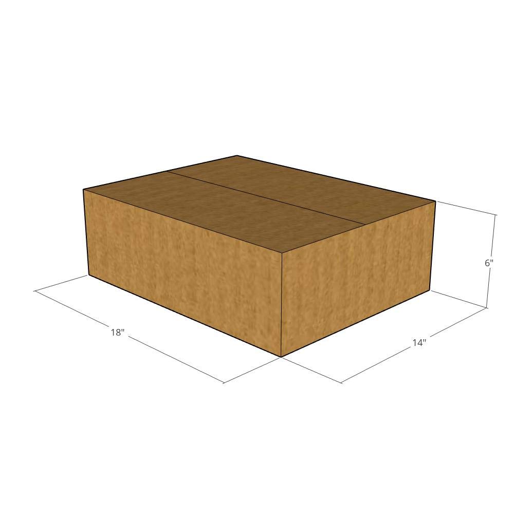 100 New 18x14x6 Inch Corrugated Shipping Boxes - 32 ECT Heavy Duty Cardboard Boxes for Moving, Storage & Packaging - Perfect for Ecommerce, Home & Office Use