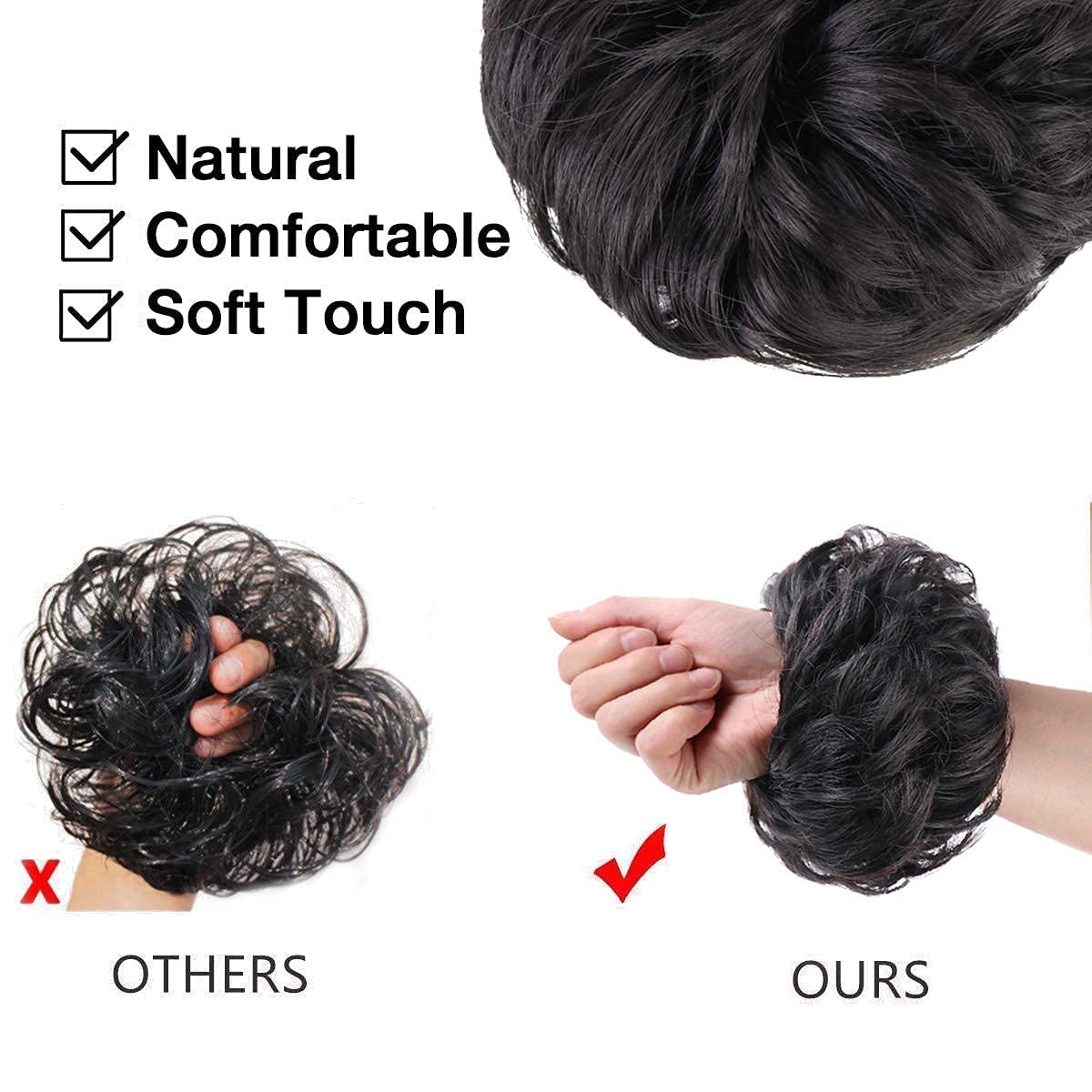 BeatStock 1PC Synthetic Black Hair Bun - Natural Looking Hairpiece for Women | Perfect for Cosplay, Daily Styling & Special Occasions