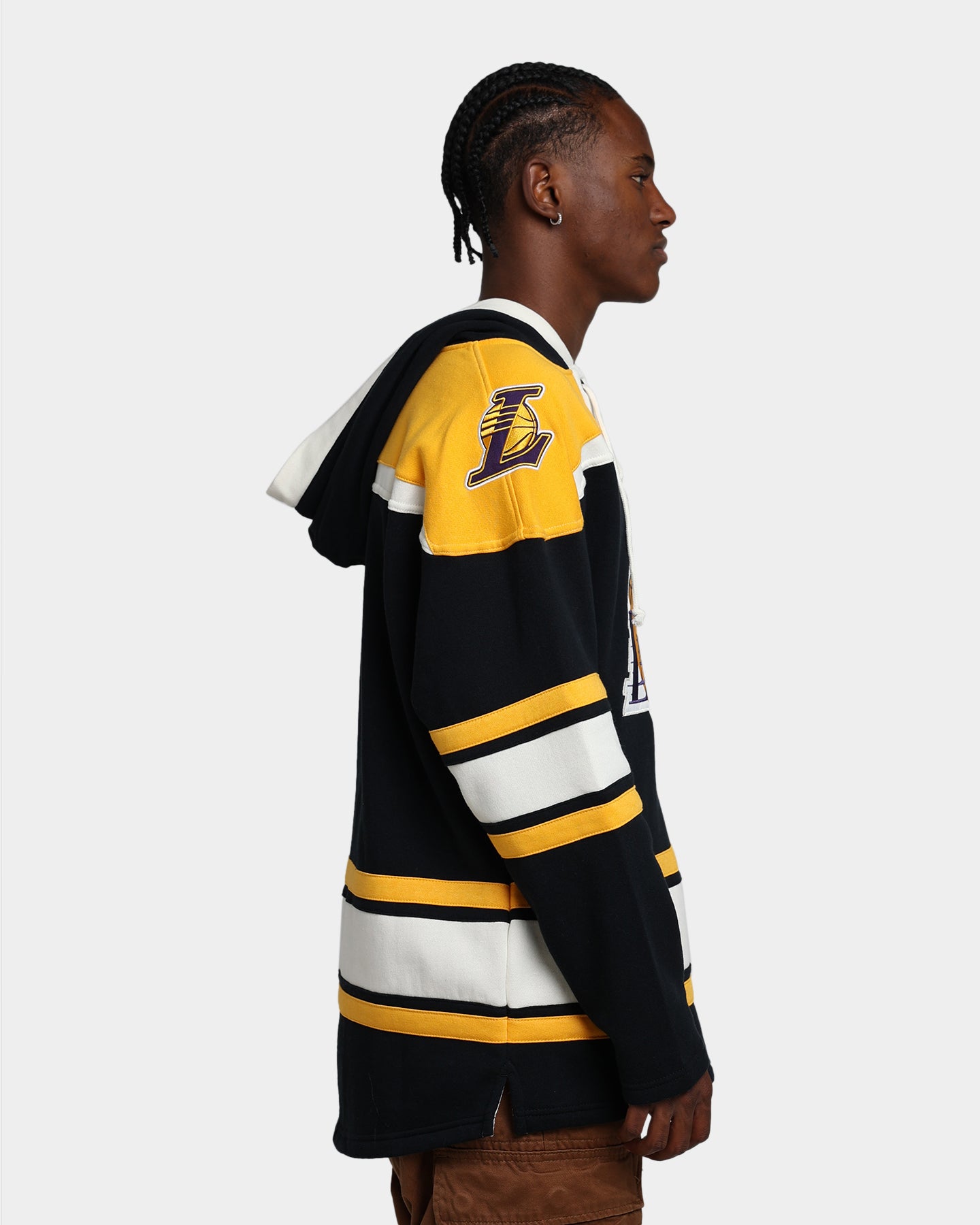 47 Brand Los Angeles Lakers Superior Lacer Hoodie - Jet Black/Gold - NBA Fan Gear for Men & Women - Perfect for Game Day & Casual Wear