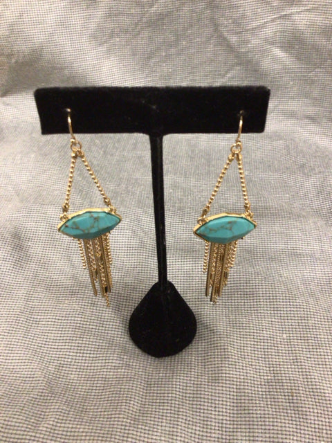 Turquoise and Gold Dangle Earrings for Women | Boho Chic Handmade Jewelry | Perfect for Parties, Weddings & Everyday Wear