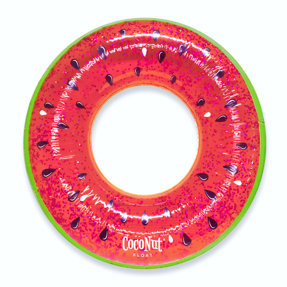**Coconut Float Watermelon Glitter 42-Inch Inflatable Pool Ring for Summer Fun, Beach Parties, and Pool Relaxation**