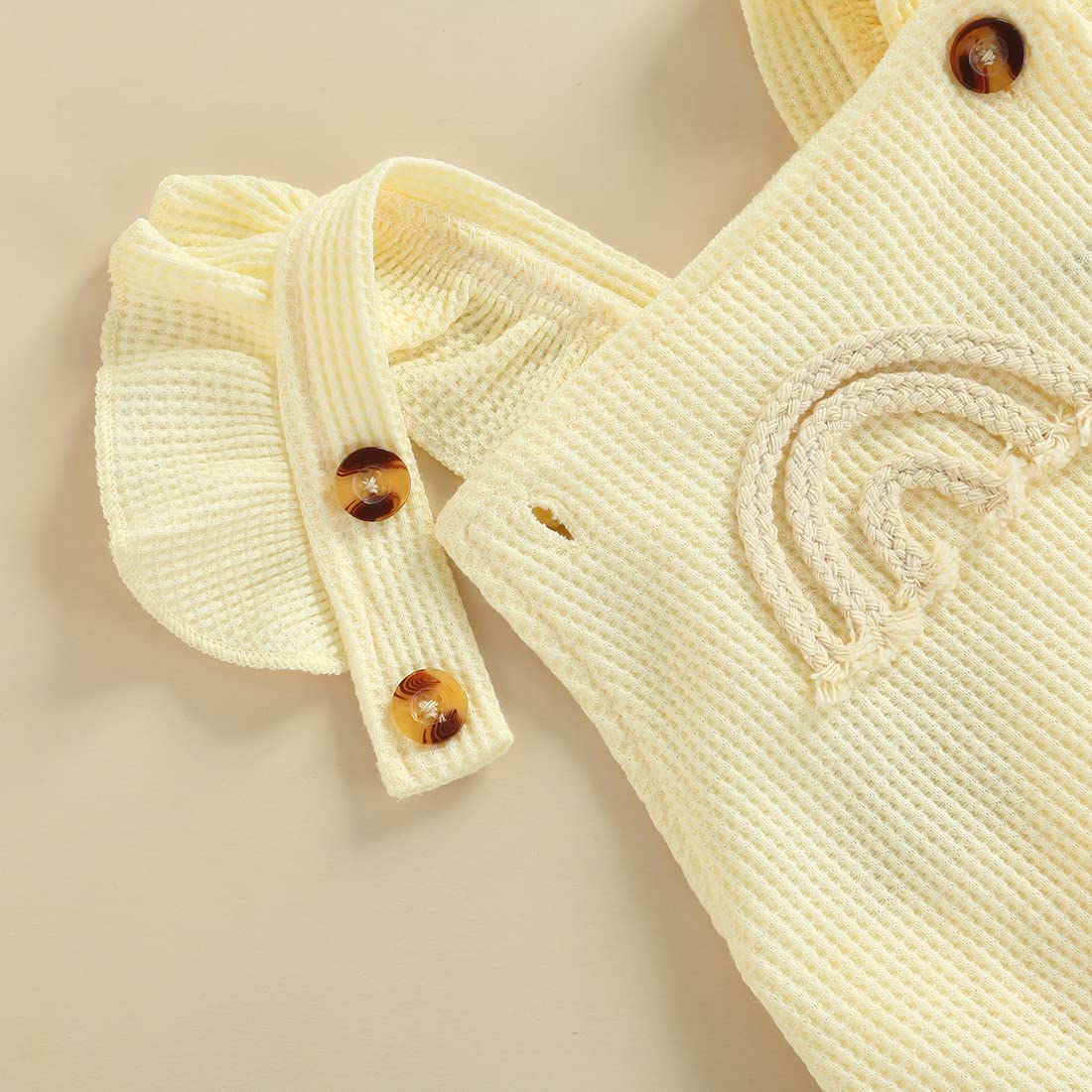 MERSARIPHY Boho Baby Girl Clothes - Soft Cotton Linen Romper with Adjustable Straps, Cute Bodysuit Tops for Newborn Girls | Perfect for Summer Outfits, Photoshoots & Casual Playdates