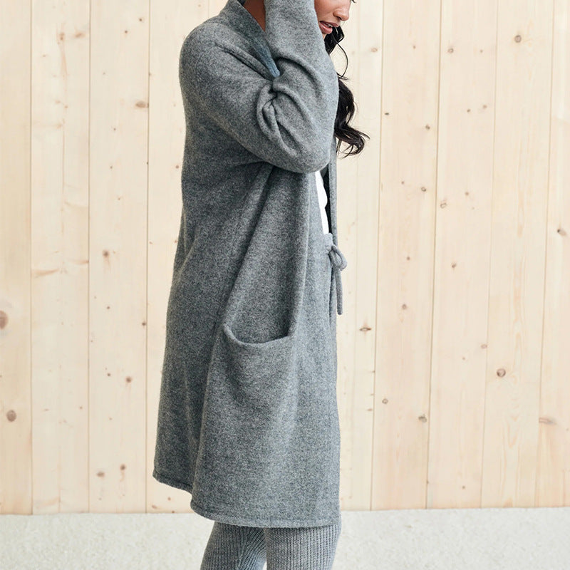 Stylish Open Front Long Sleeve Cardigan with Pockets - Cozy Fall & Winter Layering Essential for Women