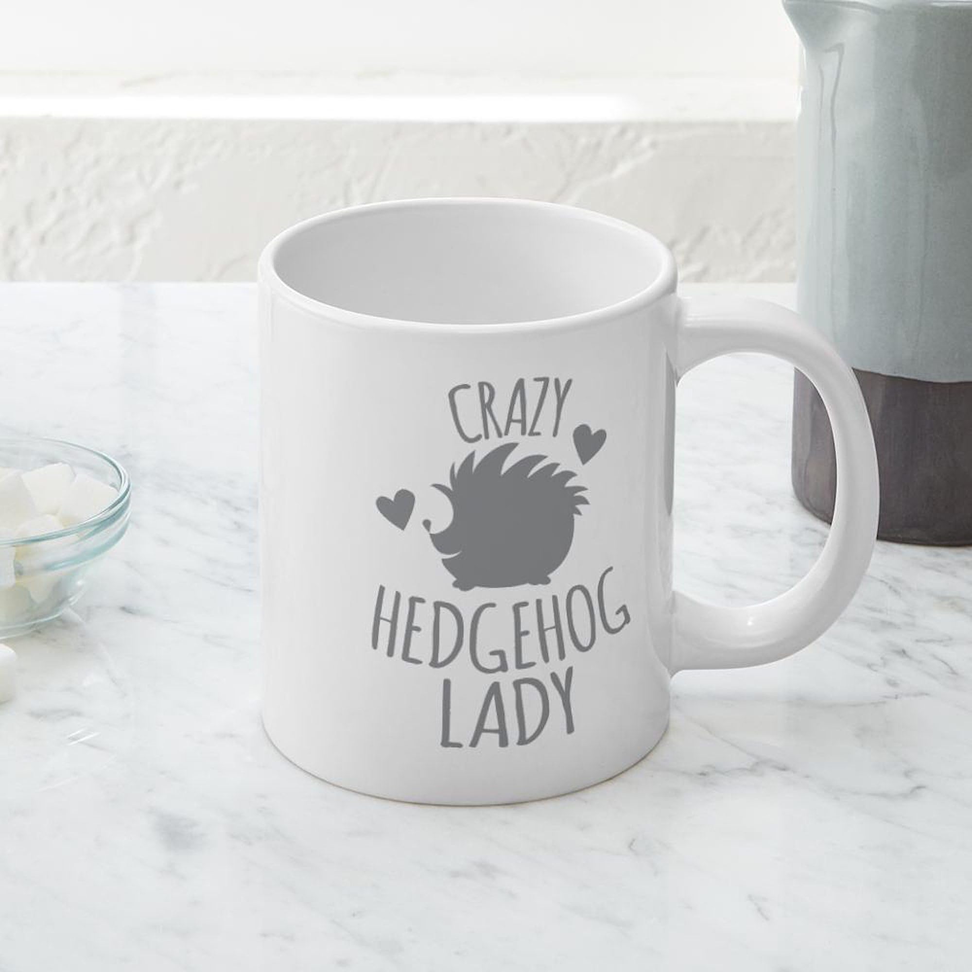 Crazy Hedgehog Lady 20 oz Ceramic Coffee Mug - Large Insulated Tea Cup for Hedgehog Lovers - Perfect for Home, Office & Gifts
