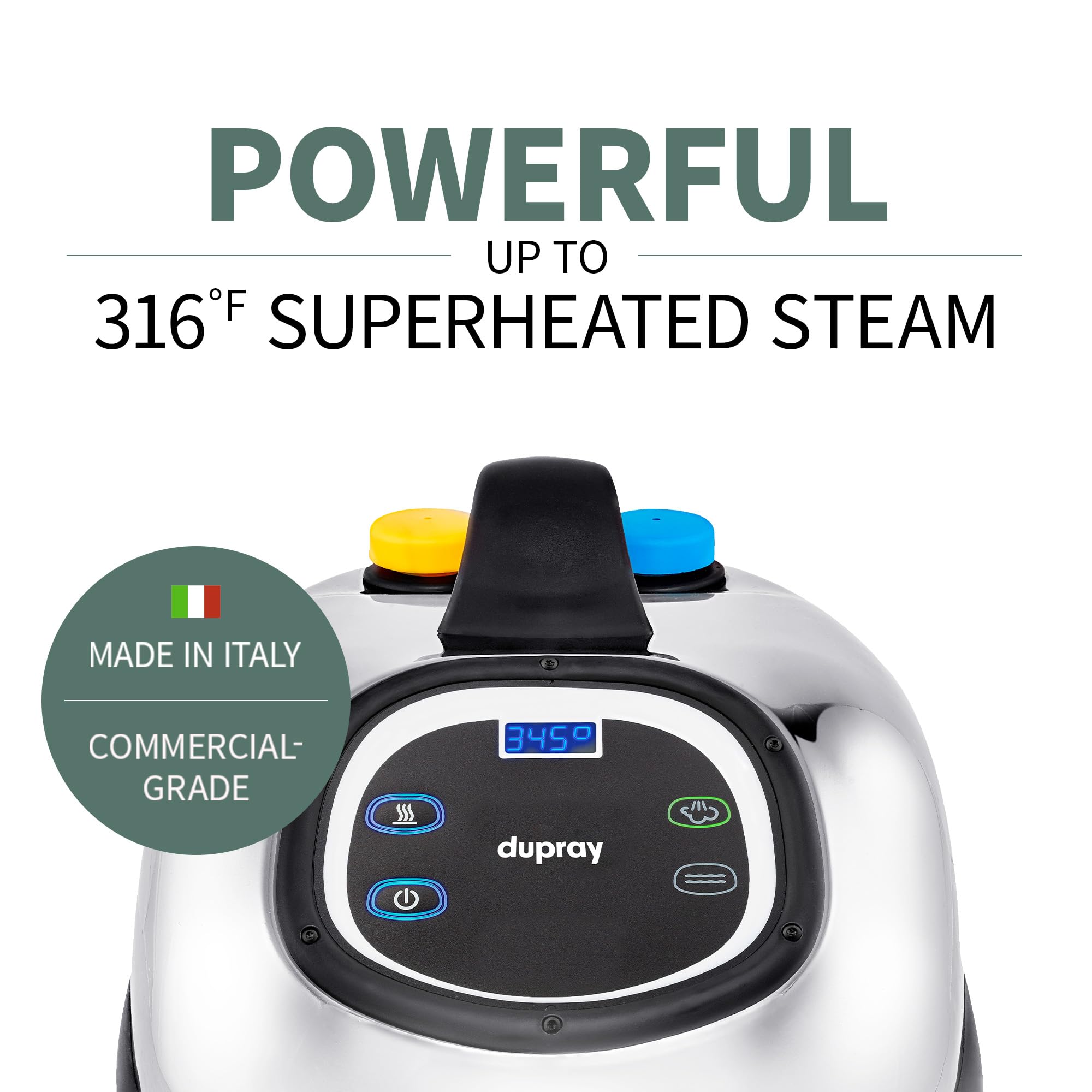 Dupray Tosca Commercial Steam Cleaner - Made in Italy, Powerful & Reliable for Home & Professional Cleaning - Perfect for Floors, Carpets, Upholstery & Sanitizing Surfaces
