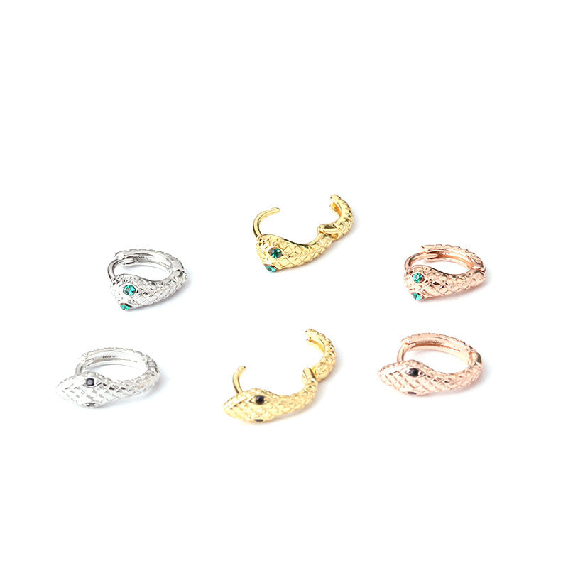 18K Gold Cartilage Hoop Earrings for Women - Punk Style Snake Jewelry with Secure Hinged Closure | Perfect for Piercings, Everyday Wear & Punk Fashion Outfits