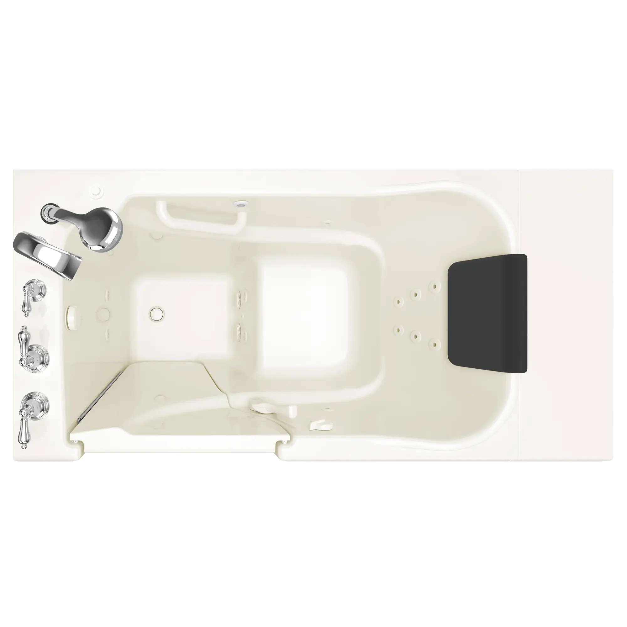 Premium 30 x 52 Inch Gelcoat Walk-In Bathtub with Whirlpool System - Left Hand Drain & Faucet - Ideal for Elderly & Mobility-Impaired Users, Spa-Like Relaxation at Home
