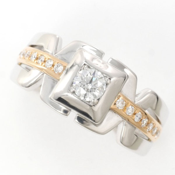18K White Gold & Pink Gold Diamond Ring - 9.2g Elegant Wedding Band, Anniversary Gift for Her, Perfect for Engagement & Special Occasions