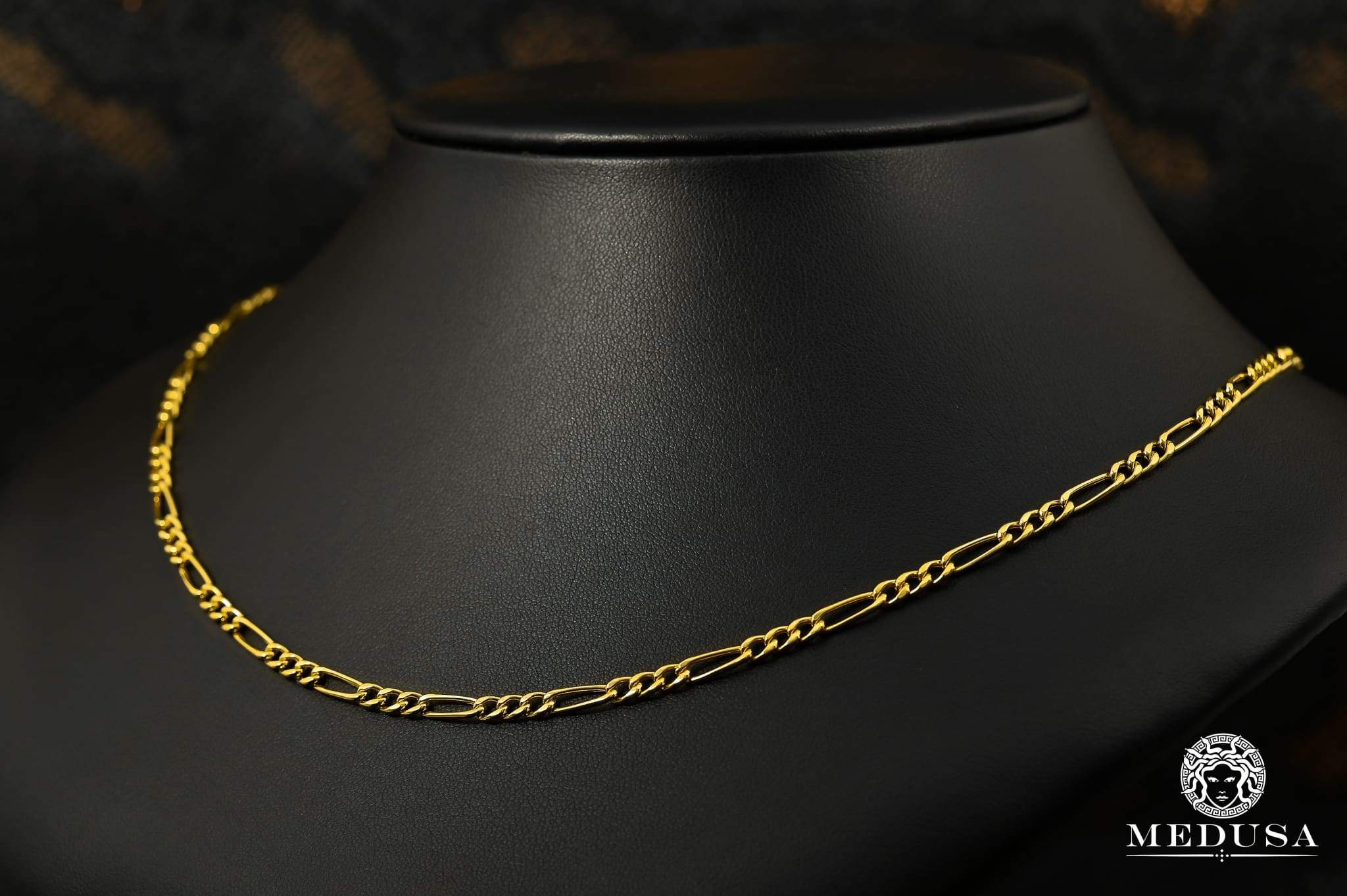 3.5mm Figaro Hollow Chain Necklace for Women - Gold & Silver Plated Italian Jewelry - Perfect for Layering, Gifts & Everyday Wear