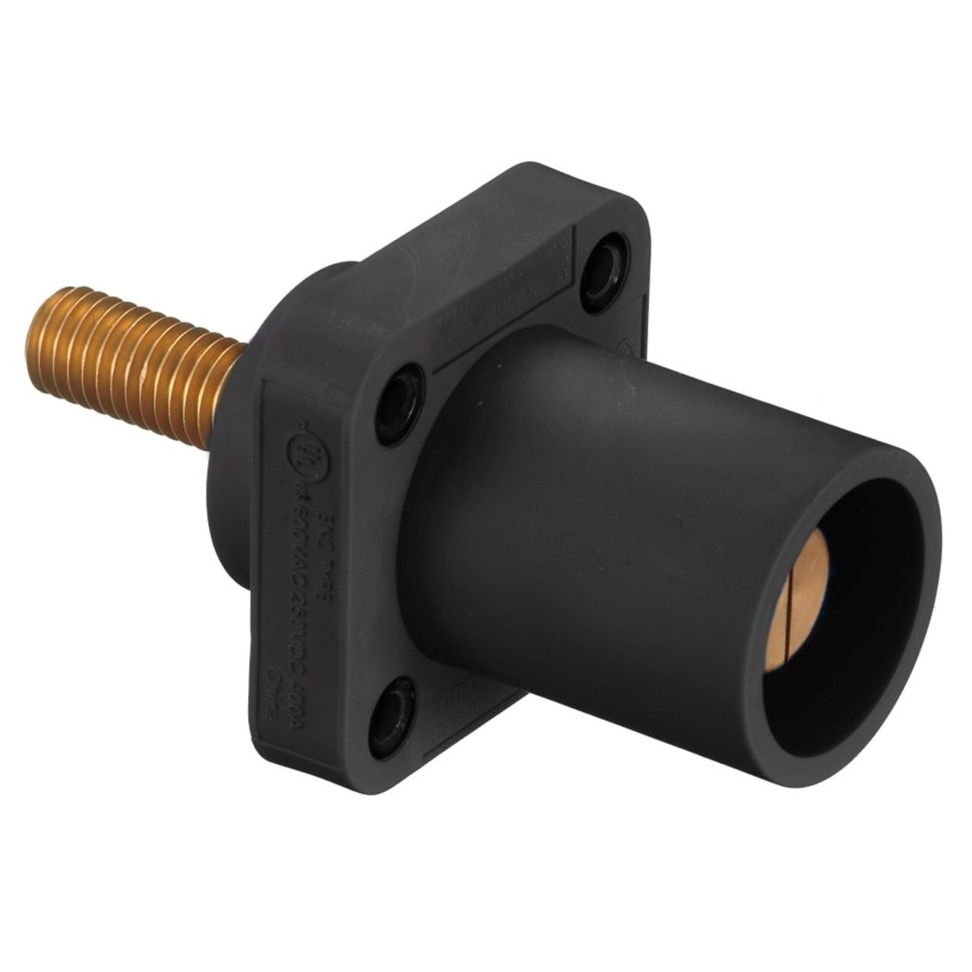 Hubbell HBLMRSBK 400 Amp Single Pole Panel Mount Male Receptacle, 1/2