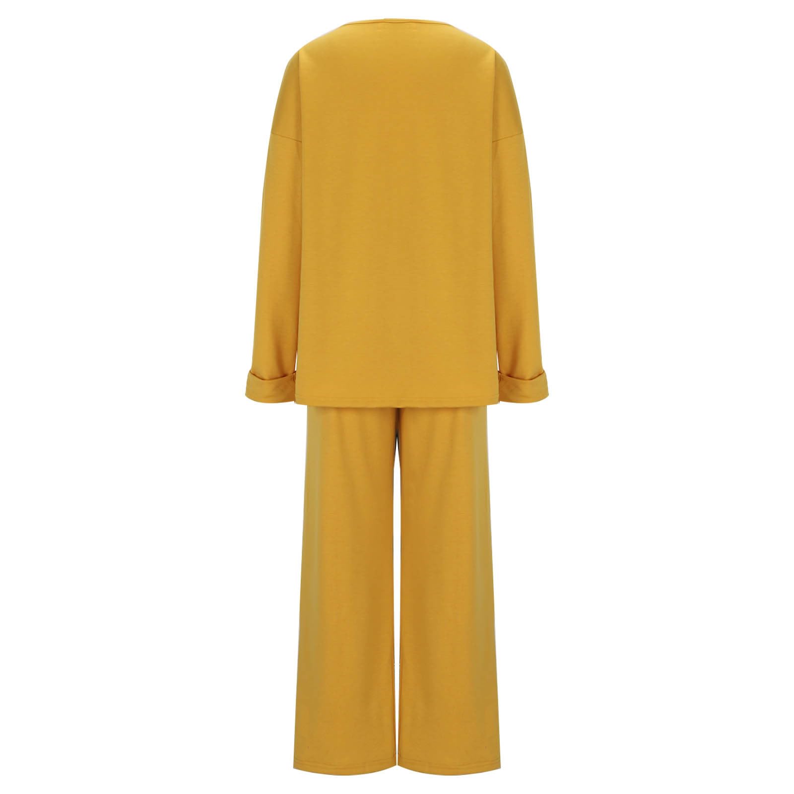 Women's 2-Piece Lounge Set - Oversized Long Sleeve Pullover Top & Wide Leg Pants Matching Outfit 2024 | Cozy Homewear, Casual Loungewear for Relaxing & Yoga