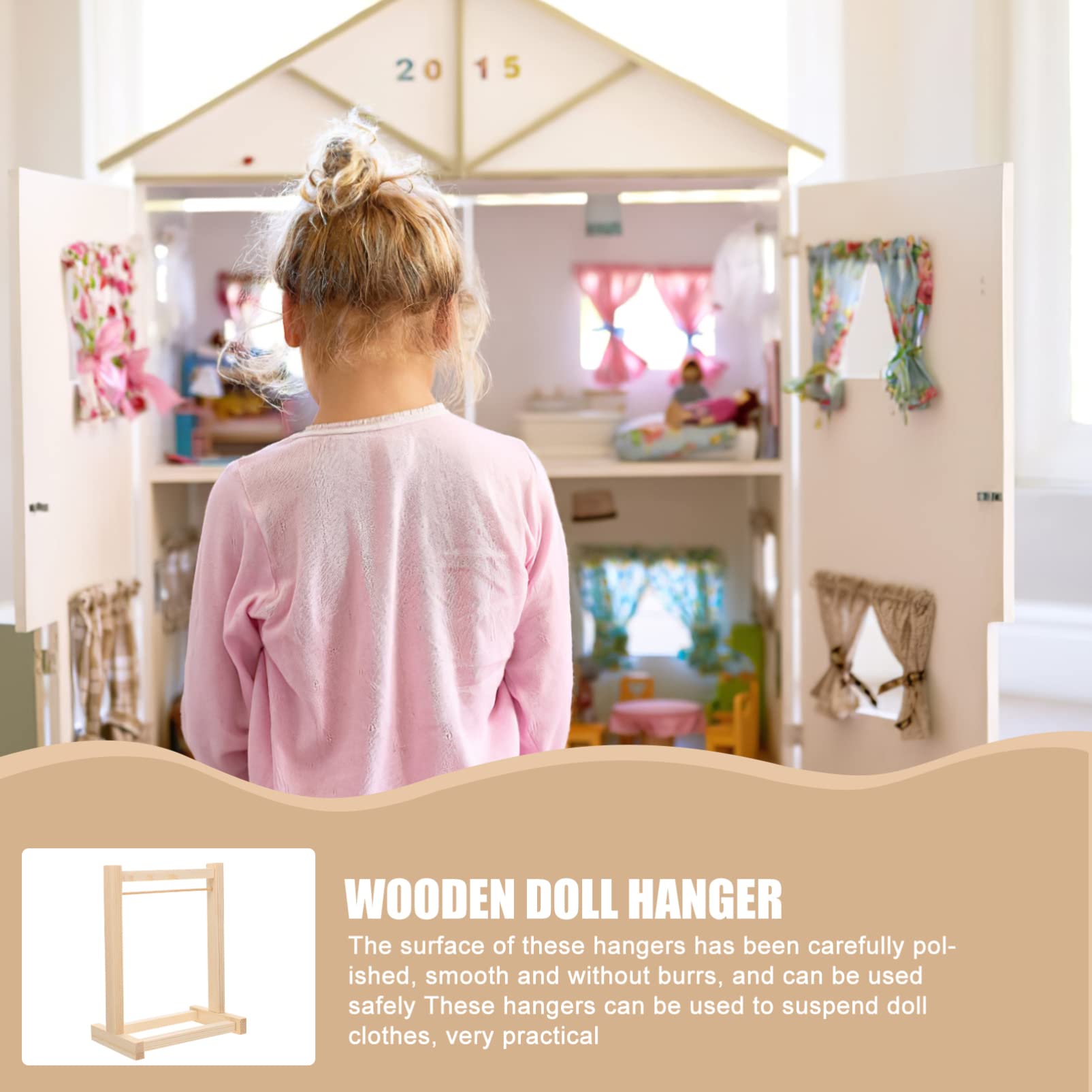 Wooden Doll Clothes Hanger for 18