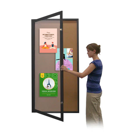 48x84 Extra Large Outdoor Enclosed Bulletin Board Swing Cases (Single Door) - Perfect for Schools, Offices, and Community Centers - Weatherproof Message Board for Announcements and Notices