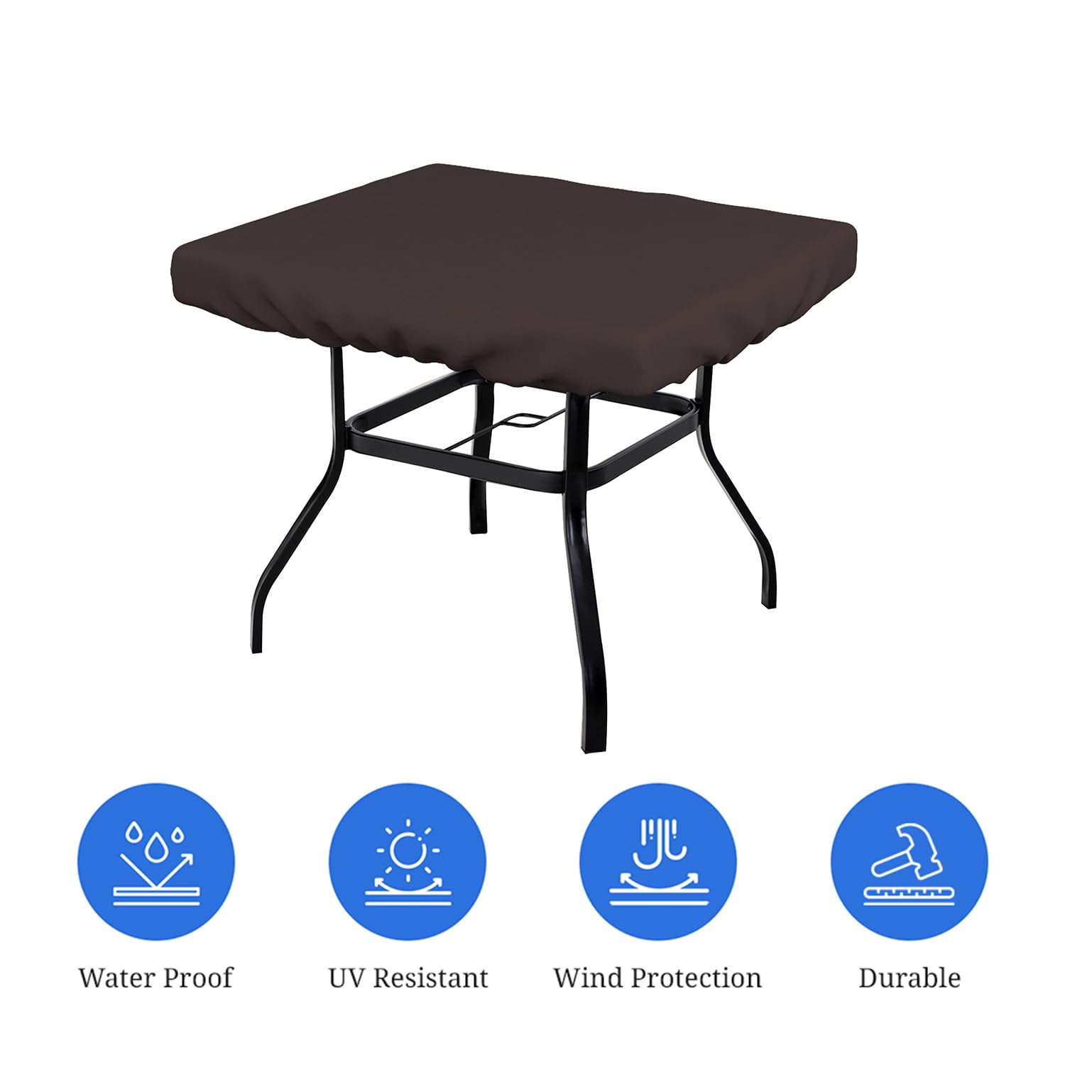 Heavy Duty 18 Oz Waterproof UV Resistant Outdoor Table Cover - 36