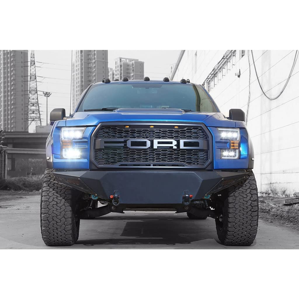AlphaRex NOVA Series LED Projector Headlights for 2017-2020 Ford Raptor - Chrome Plank Design | 880151 | Upgrade Your Off-Road Lighting for Night Adventures